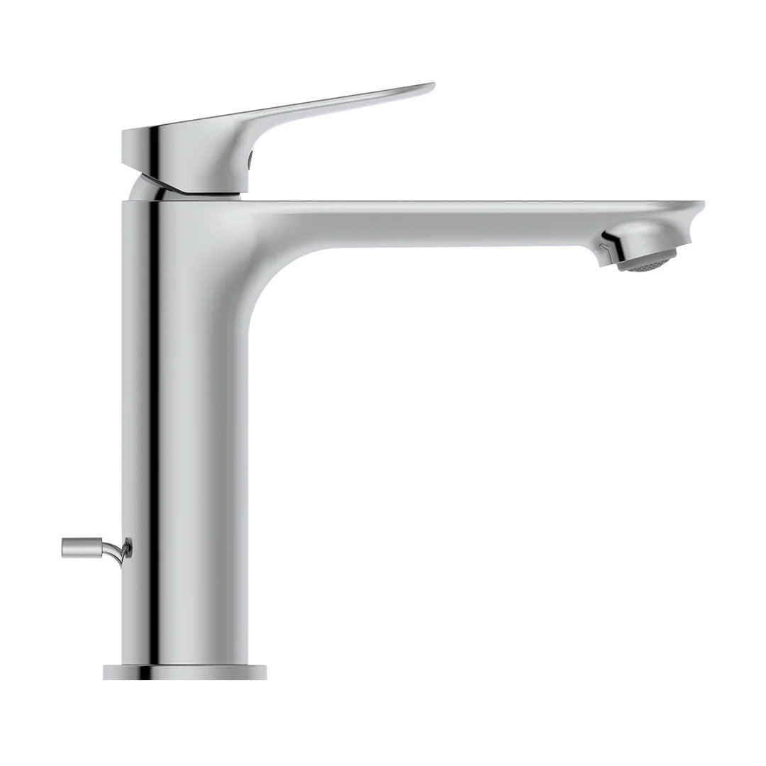 Miscelatore lavabo Medio cromato Ideal Standard Ceralife O con piletta di scarico con sistema Bluestart