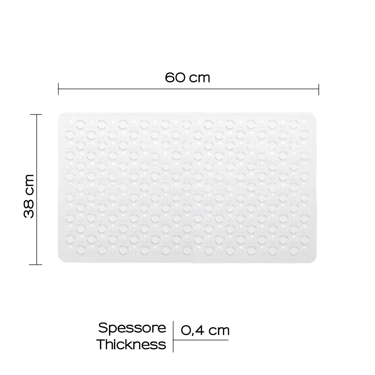 Tappeto antiscivolo vasca 38x60 modello Maim di Gedy - Trasparente by CeramicStore | Lo specialista del tuo bagno