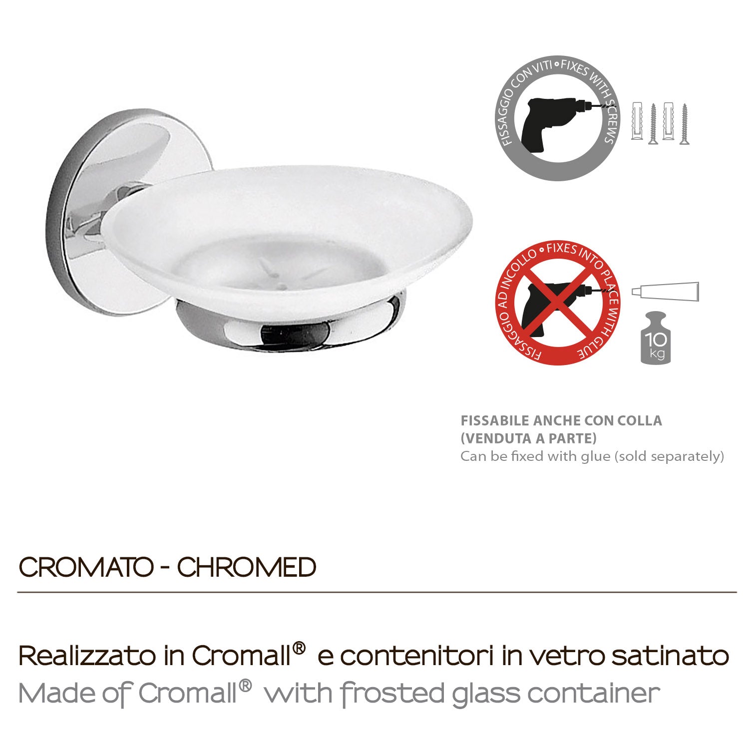 Portasapone a muro Vermont Pro di Gedy - Cromato by CeramicStore | Lo specialista del tuo bagno