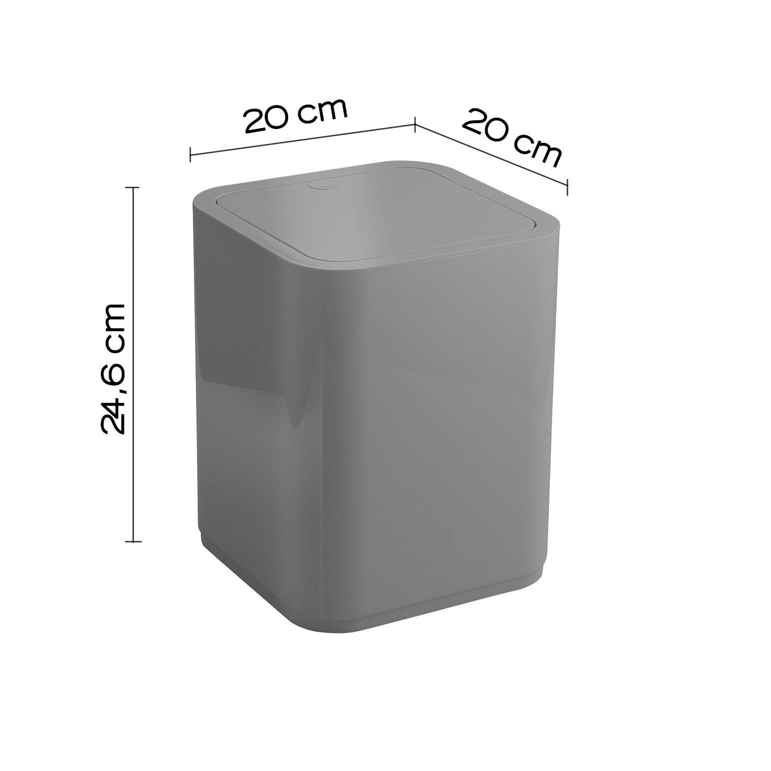 Portarifiuti 8 lt da appoggio Gedy serie Seventy - Grigio by CeramicStore | Lo specialista del tuo bagno