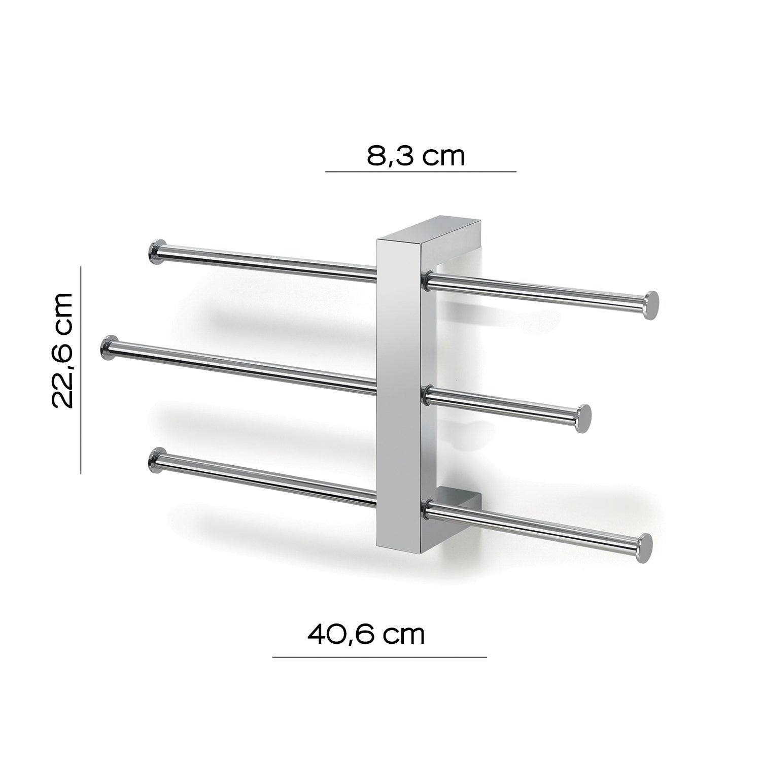 Barra con 3 portasalviette scorrevoli Gedy serie Bridge - Cromato by CeramicStore | Lo specialista del tuo bagno