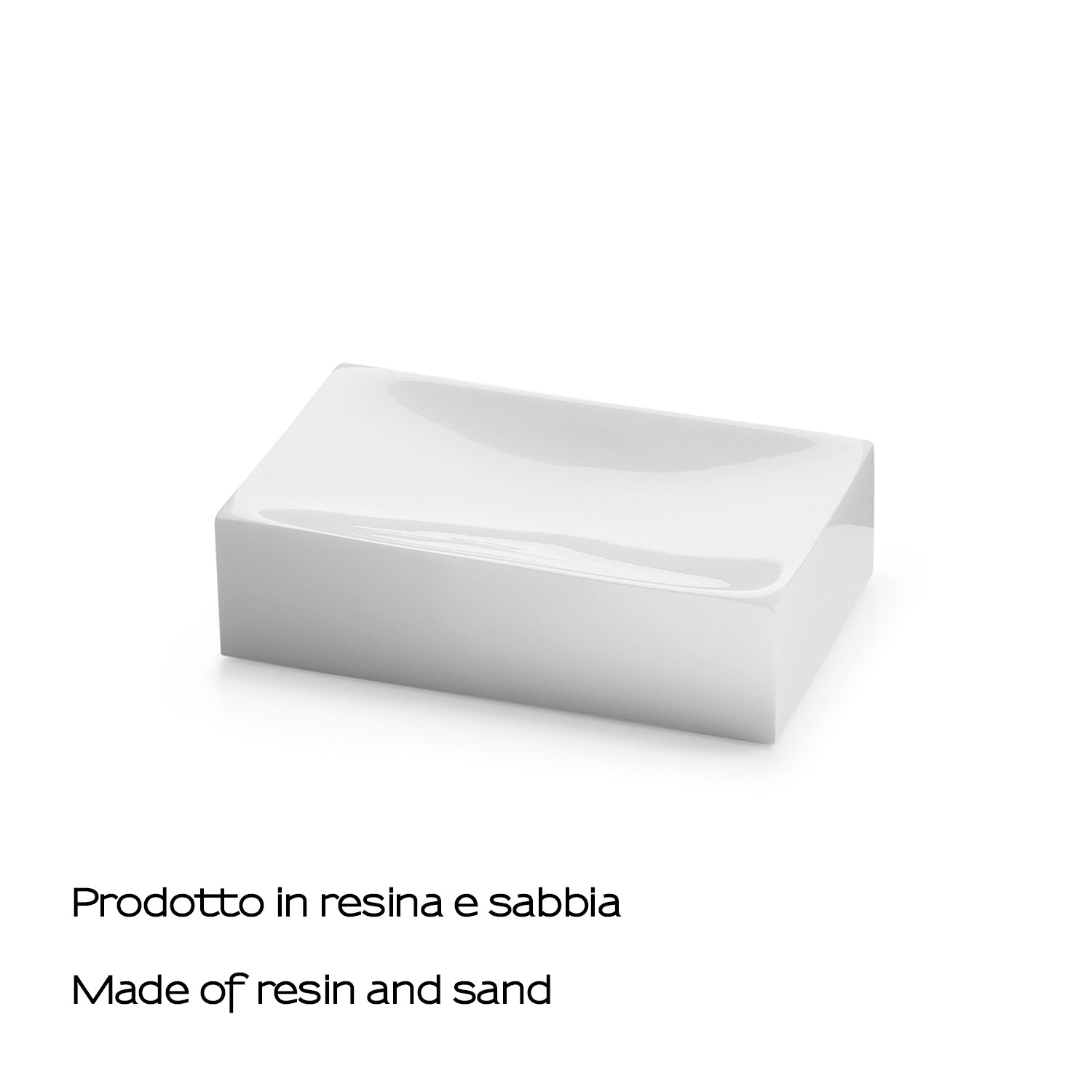 Portasapone in resina e sabbia Gedy serie Sofia - Bianco