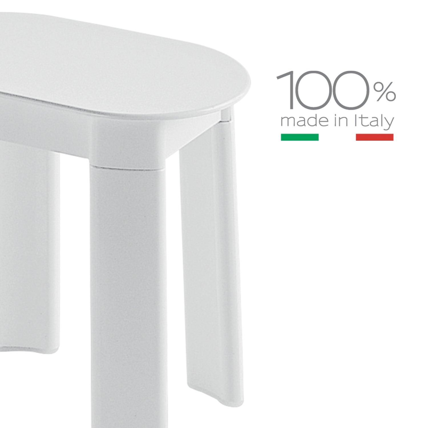 Sgabello Gedy modello Tetra in resine termoplastiche - Bianco