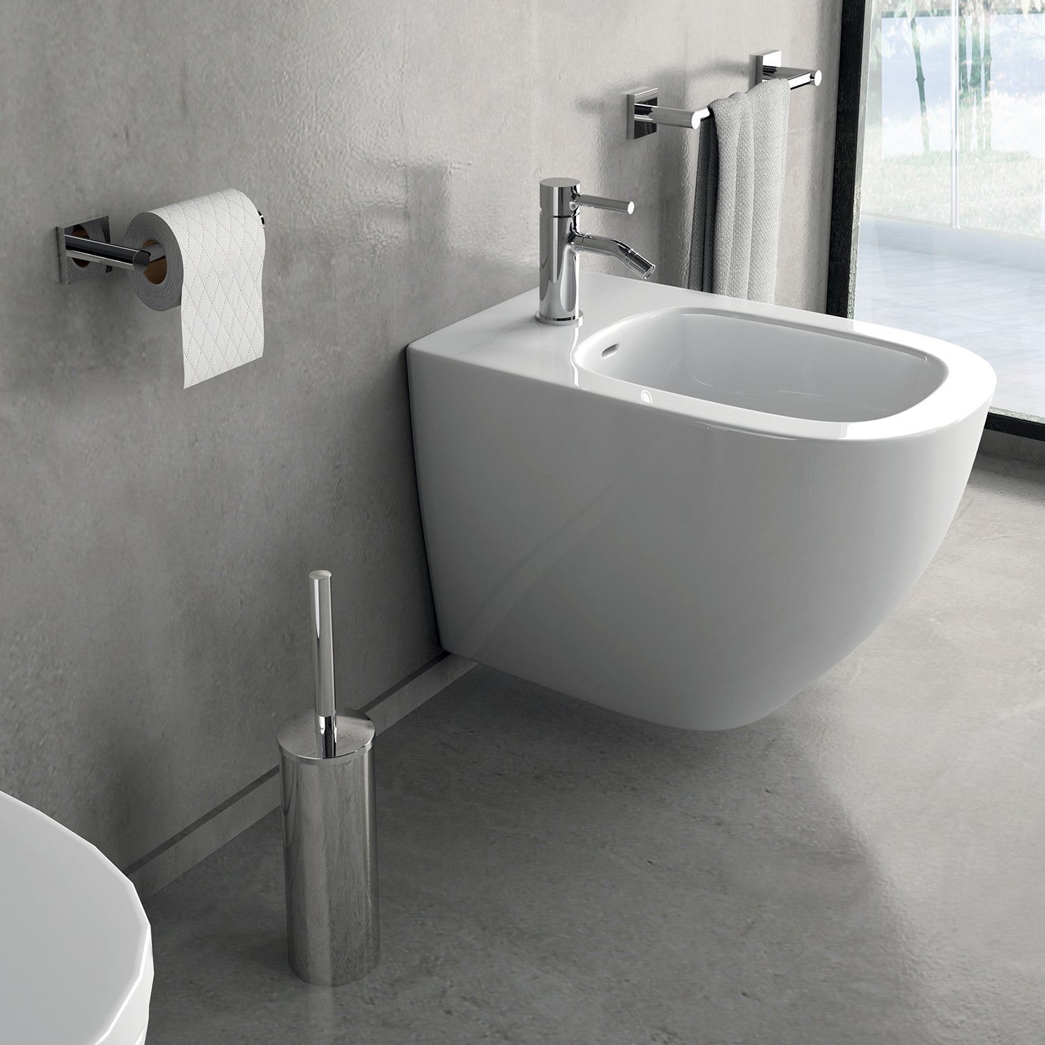 Portasalviette a muro 30 cm Fuji di Gedy - Cromato by CeramicStore | Lo specialista del tuo bagno