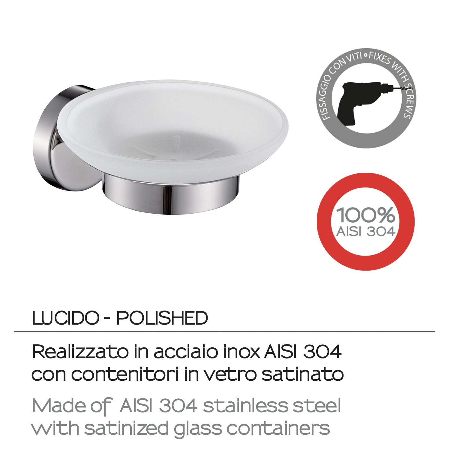 Portasapone in Acciaio Inox AISI 304 Gedy serie Project - Lucido by CeramicStore | Lo specialista del tuo bagno