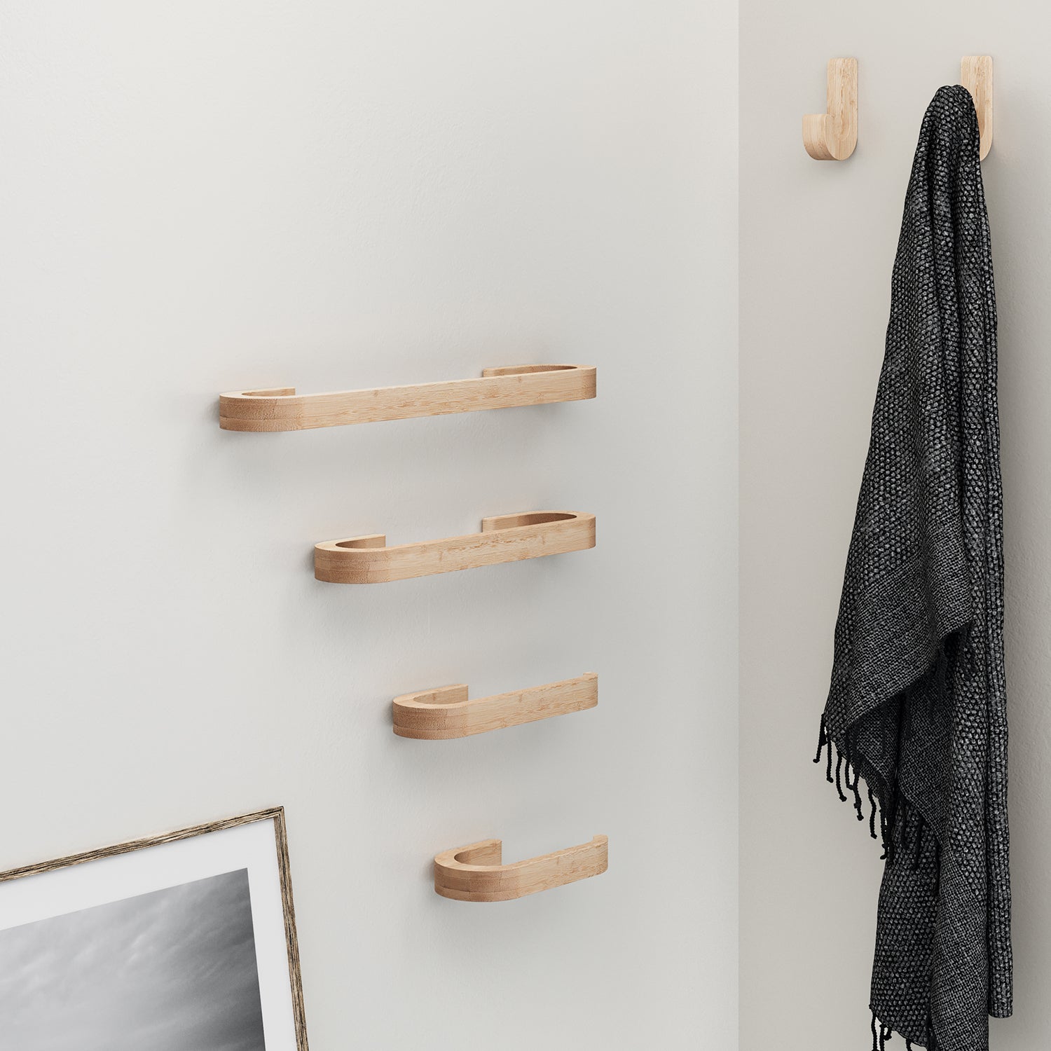 Portasalviette ad anello in bamb๠Gedy serie Himalaya - Naturale by CeramicStore | Lo specialista del tuo bagno