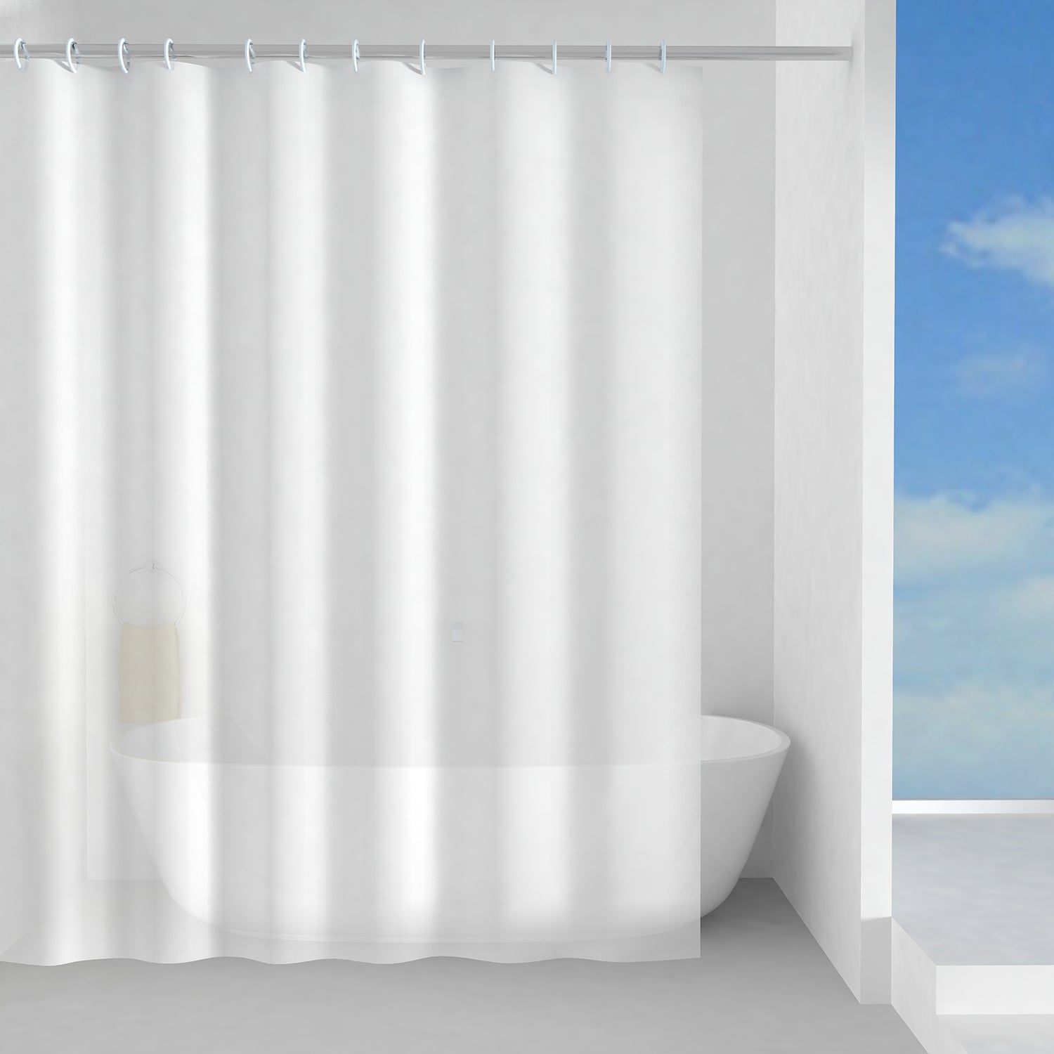 Tenda doccia in Peva 180x200 cm modello Basic di Gedy - Bianco by CeramicStore | Lo specialista del tuo bagno