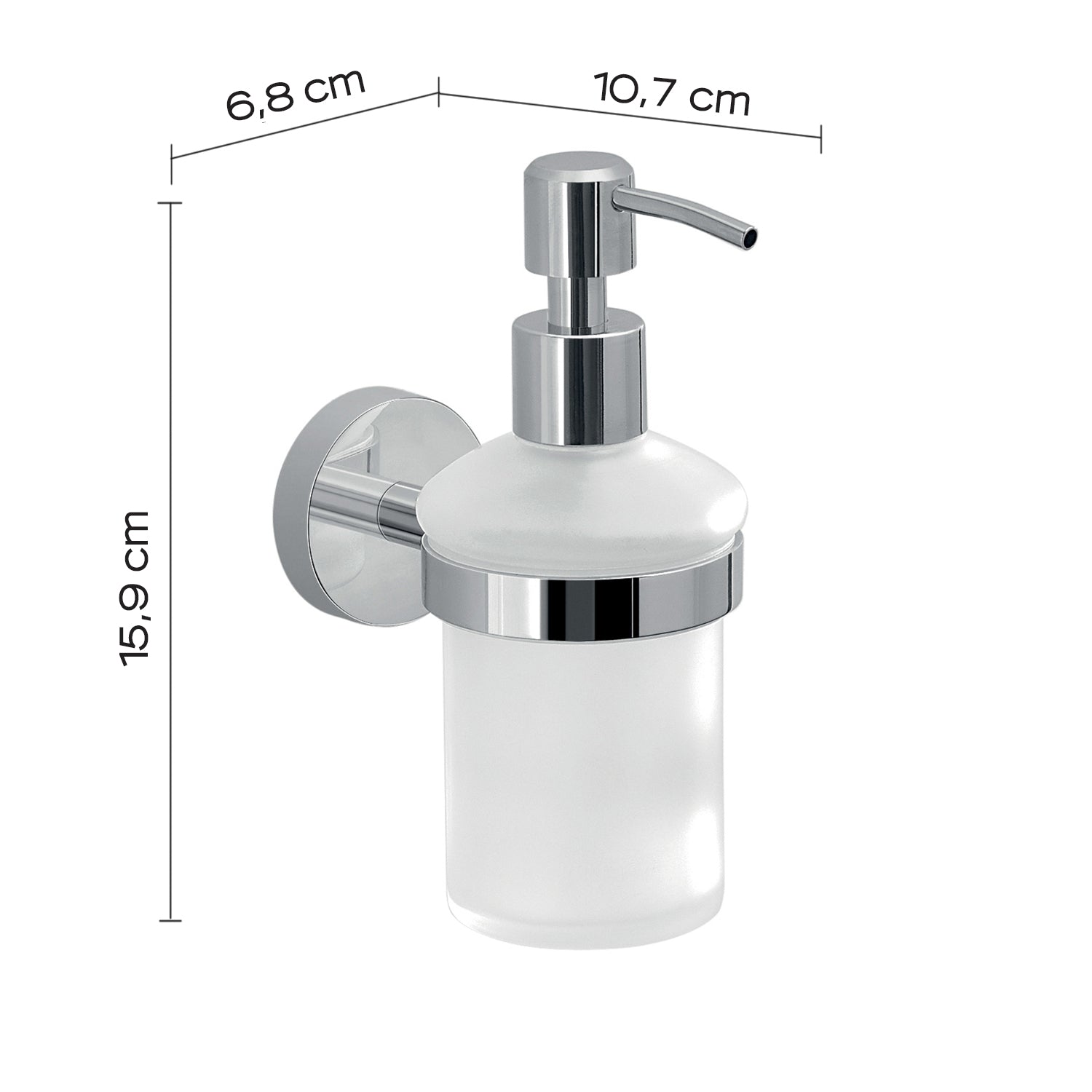 Dosasapone a muro in Acciaio Inox con erogatore in acciaio cromato Eros di Gedy - Cromato by CeramicStore | Lo specialista del tuo bagno