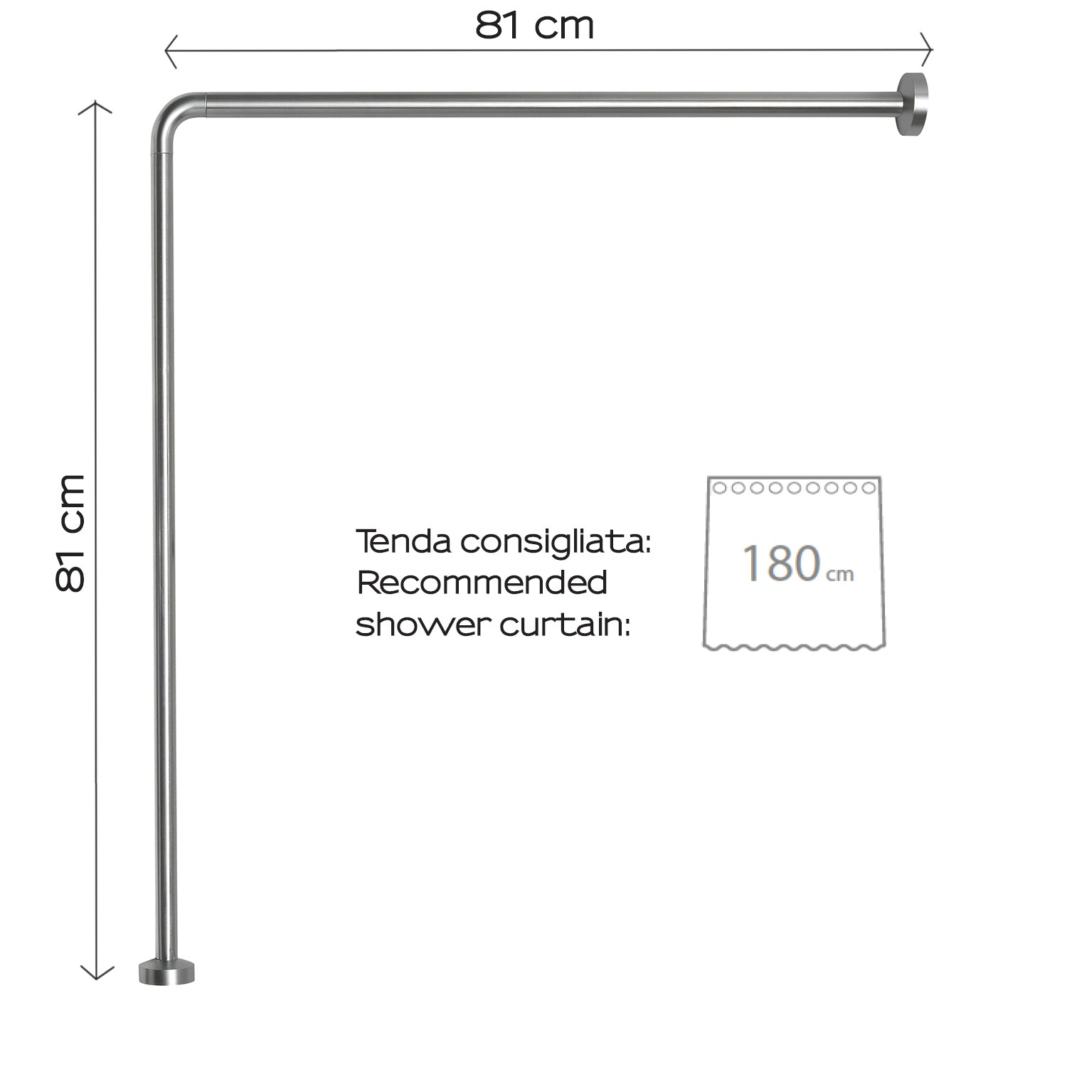 Asta doccia angolare 80x80 cm di Gedy - Alluminio Anodizzato by CeramicStore | Lo specialista del tuo bagno