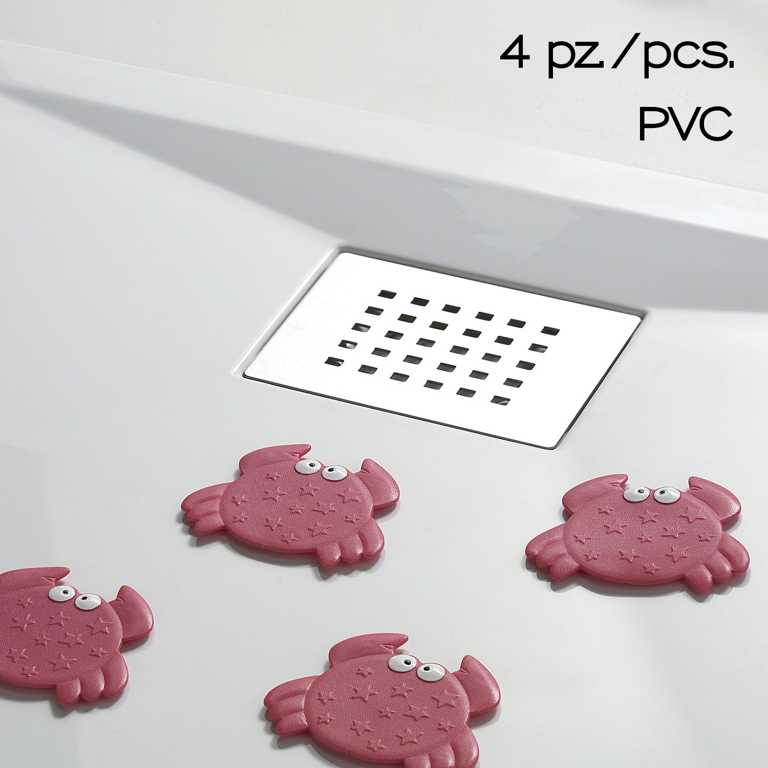 Tappeto antiscivolo doccia e vasca mini Crabby di Gedy - Rosso by CeramicStore | Lo specialista del tuo bagno