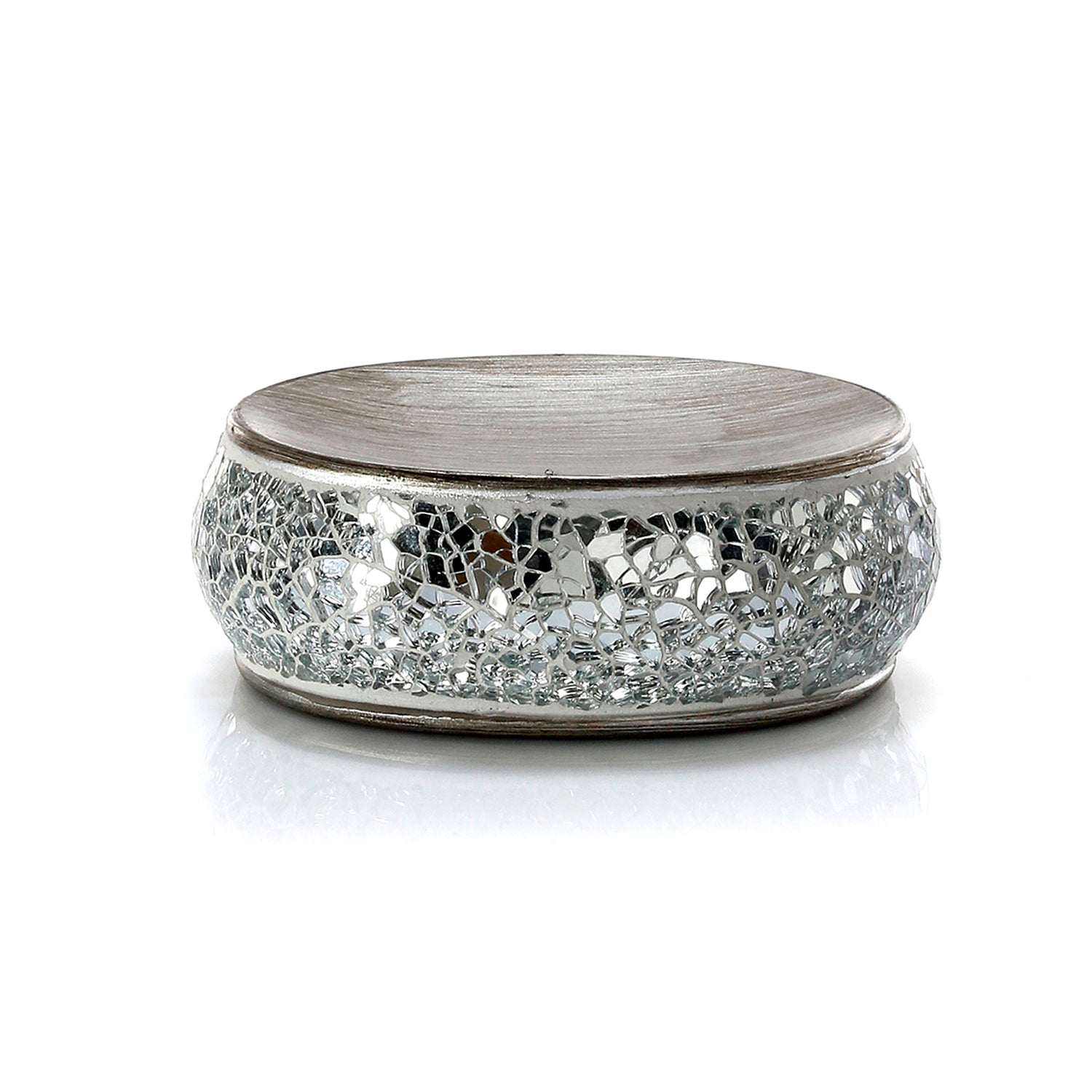 Portasapone in ceramica e vetro Gedy serie Myosotis - Argento