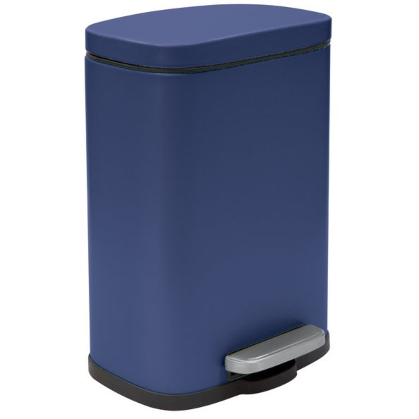 Pattumiera a pedale modello Akira in acciaio capienza 5 litri colore blu opaco by CeramicStore | Lo specialista del tuo bagno