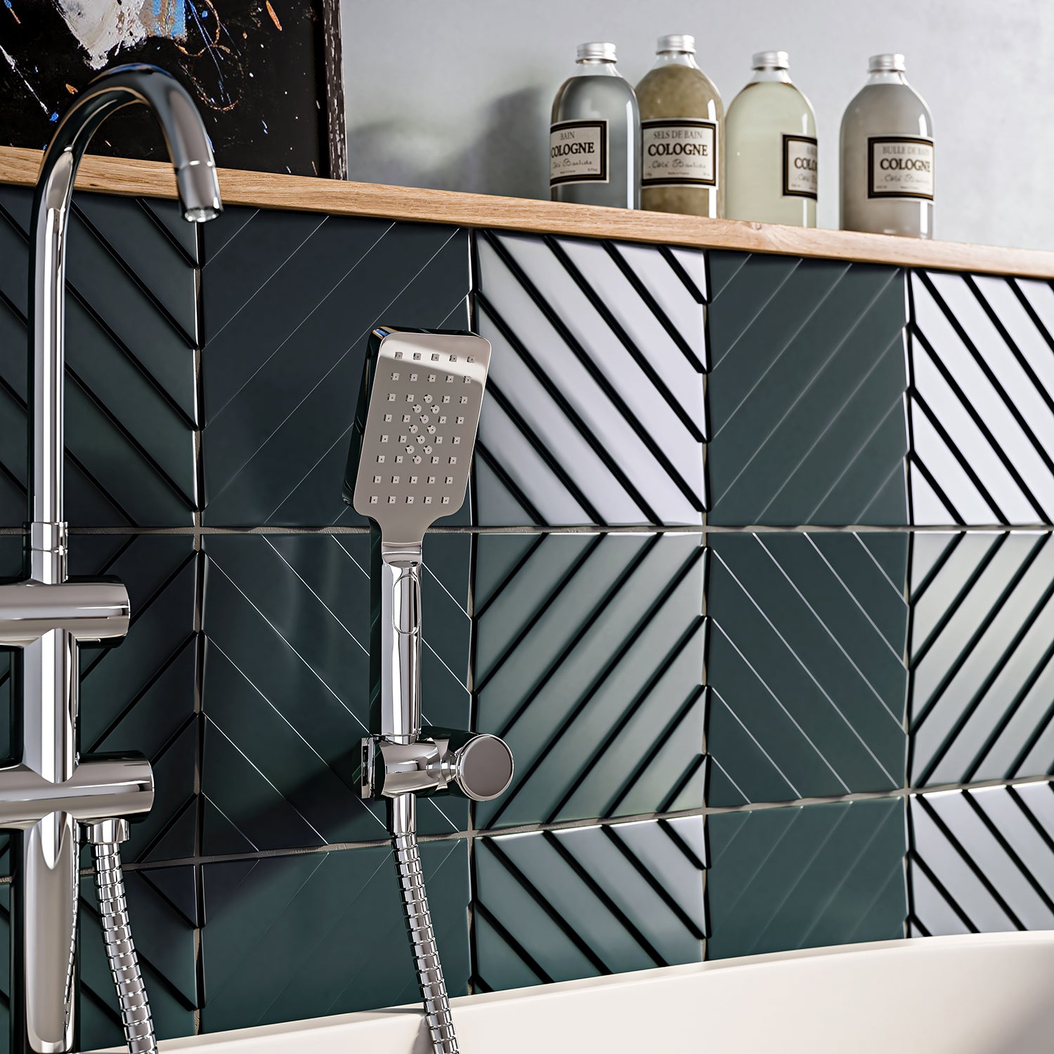 Doccetta a 3 getti con cambio getti a pulsante modello Tech 10 di Gedy - Cromato by CeramicStore | Lo specialista del tuo bagno