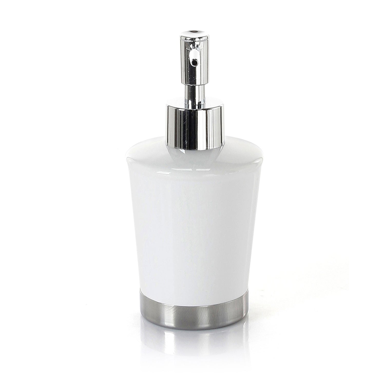Dosasapone in ceramica e Acciaio Inox con erogatore cromato Gedy serie Petunia - Bianco
