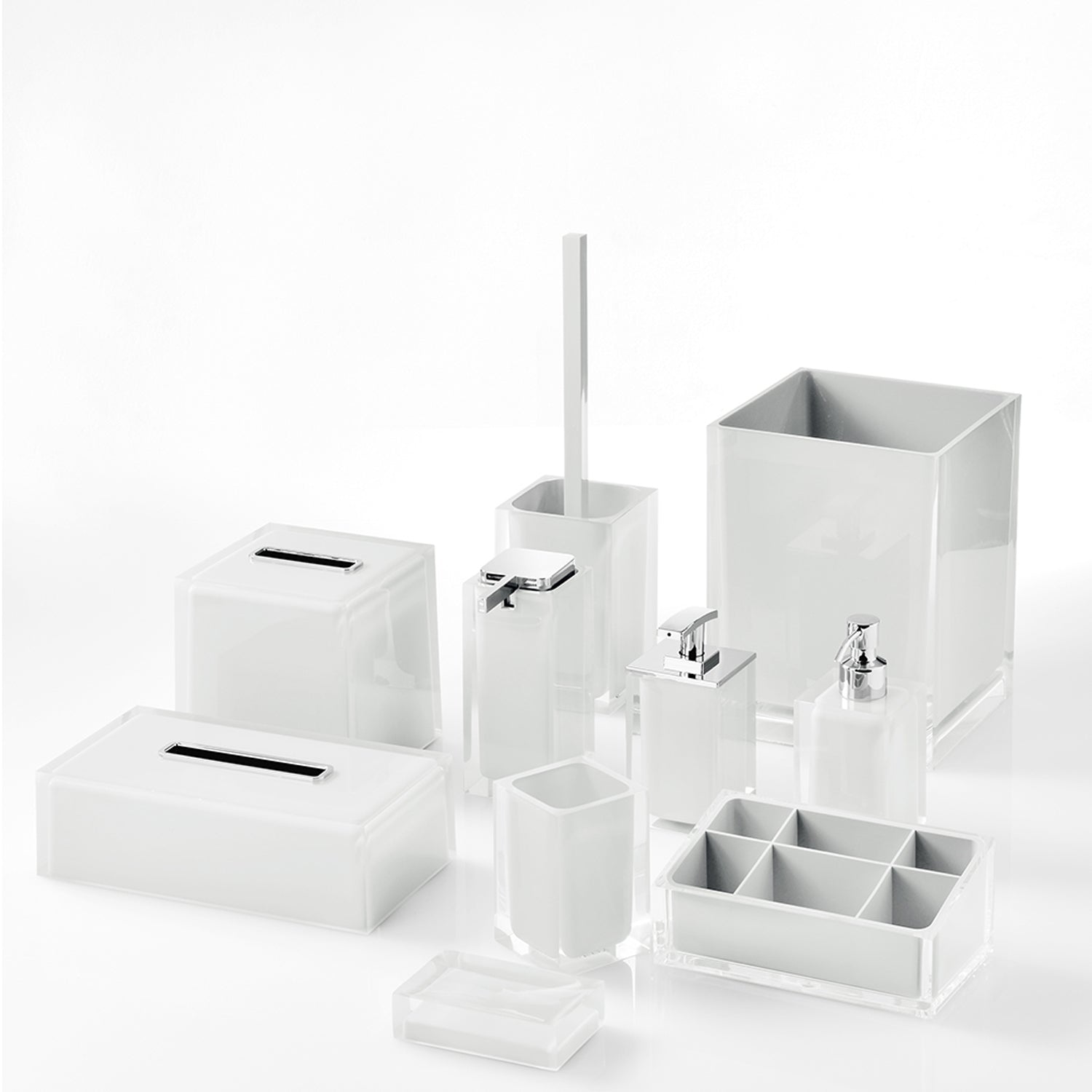 Portasapone da appoggio in resina collezione Gedy serie Rainbow - Bianco