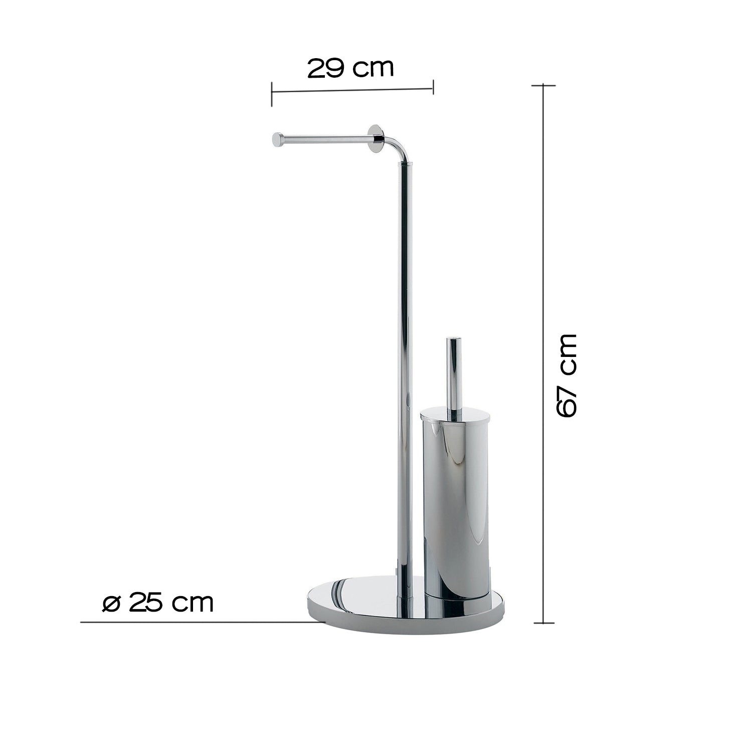 Piantana portarotolo e scopino wc in Acciaio Inox modello Winny di Gedy - Cromato