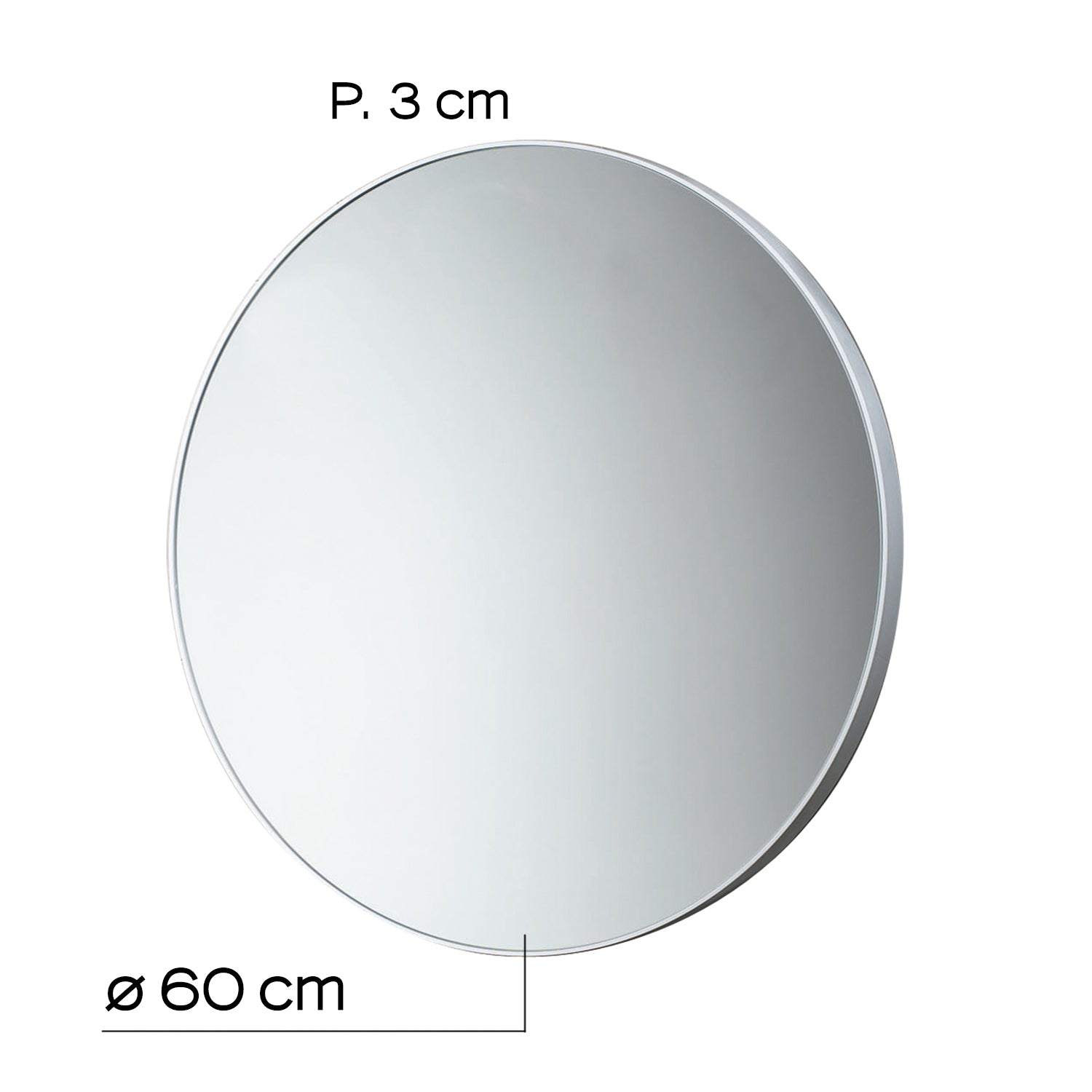 Specchio diametro 60 cm di Gedy con cornice in resine termoplastiche - Bianco by CeramicStore | Lo specialista del tuo bagno