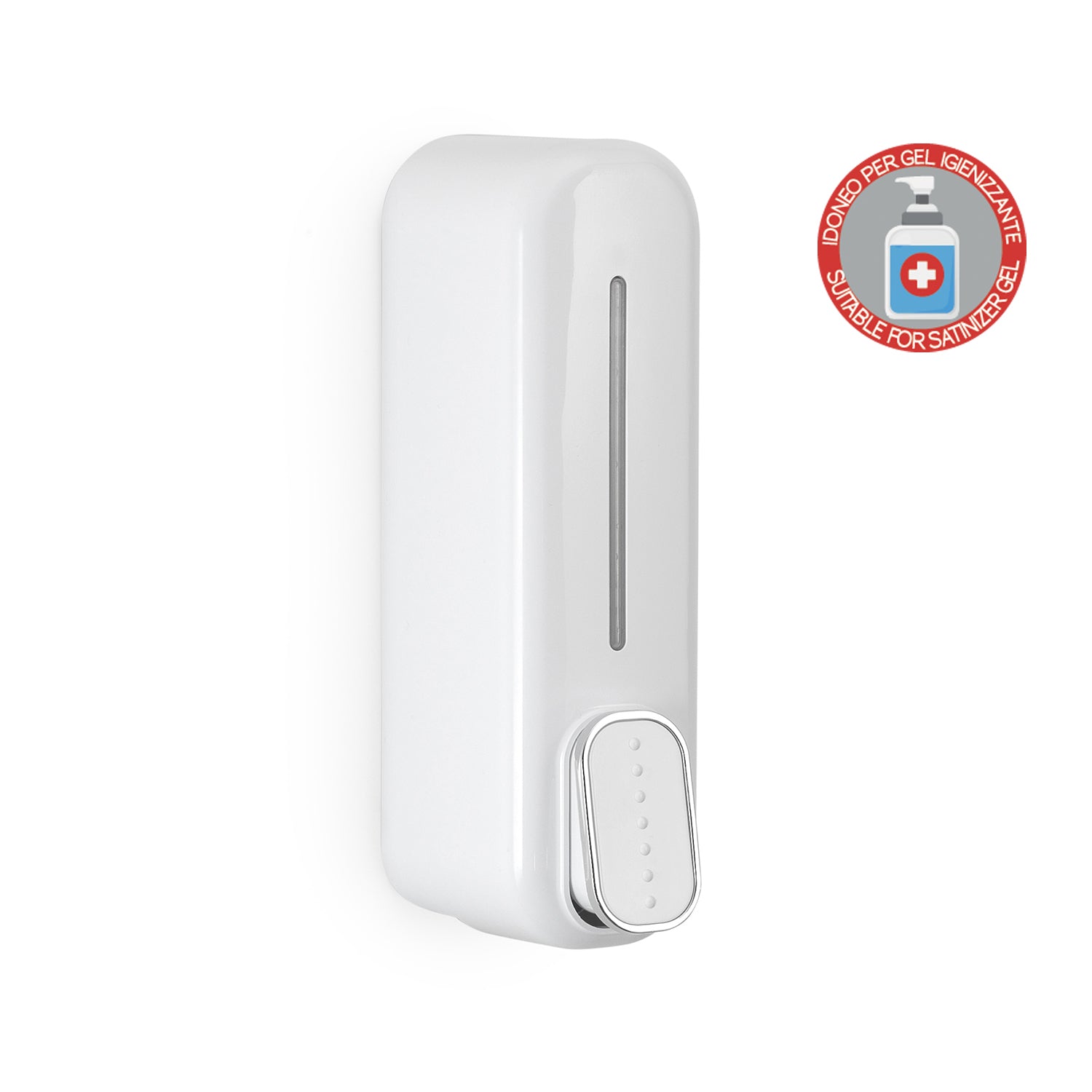 Distributore sapone/gel igienizzante di Gedy modello Mullet da 350 ml - Bianco by CeramicStore | Lo specialista del tuo bagno