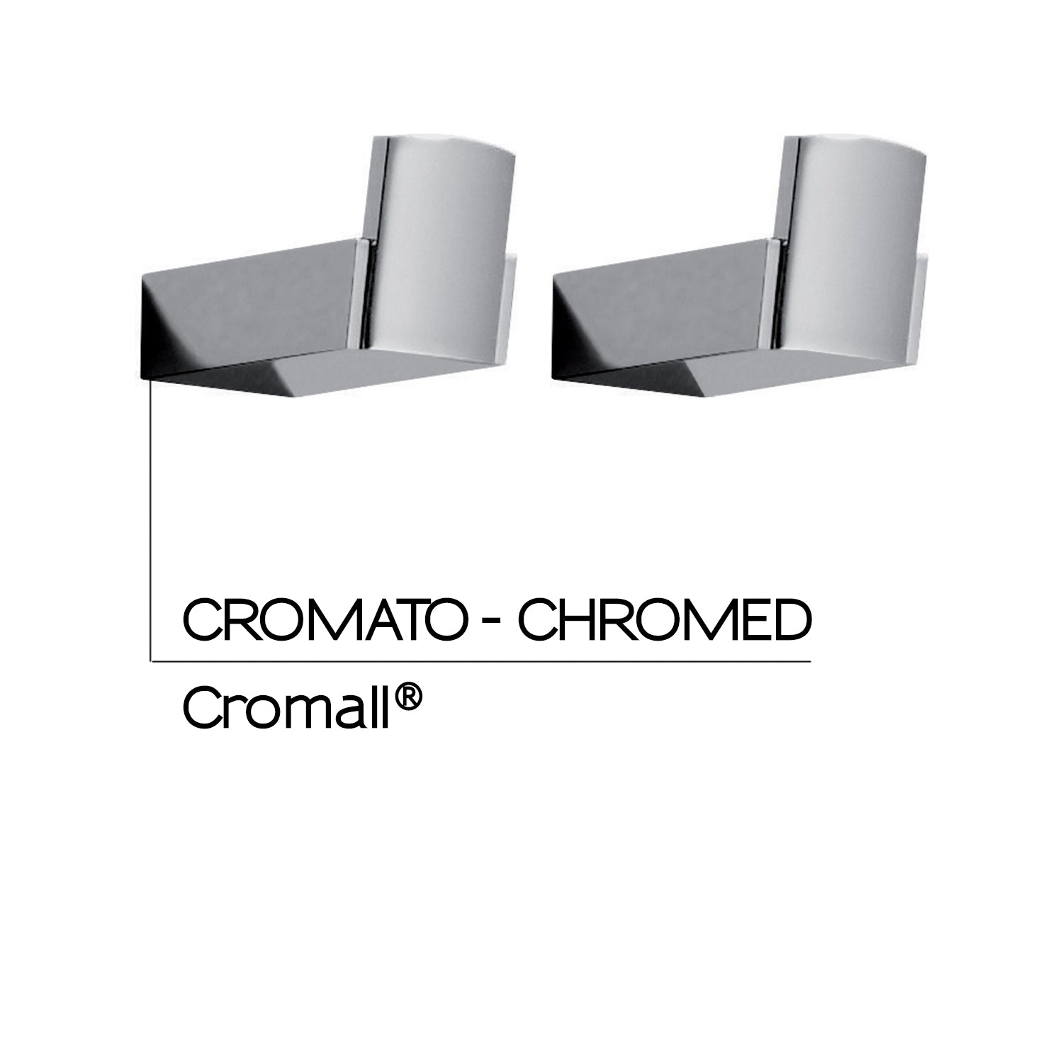 Appendiabiti 2 pezzi a parete Kent di Gedy - Cromato by CeramicStore | Lo specialista del tuo bagno