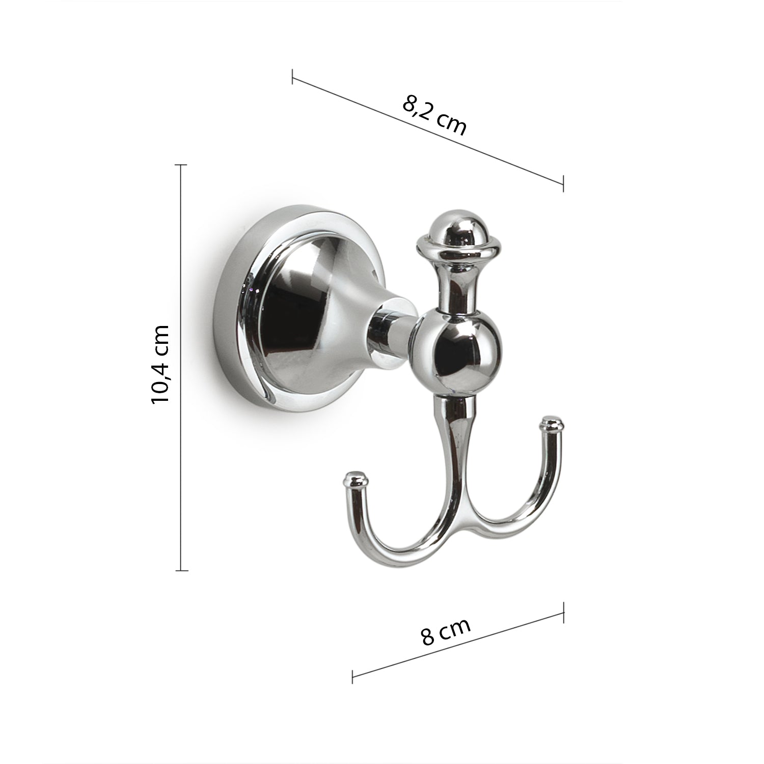 Appendiabiti doppio a parete Nevis di Gedy - Cromato by CeramicStore | Lo specialista del tuo bagno