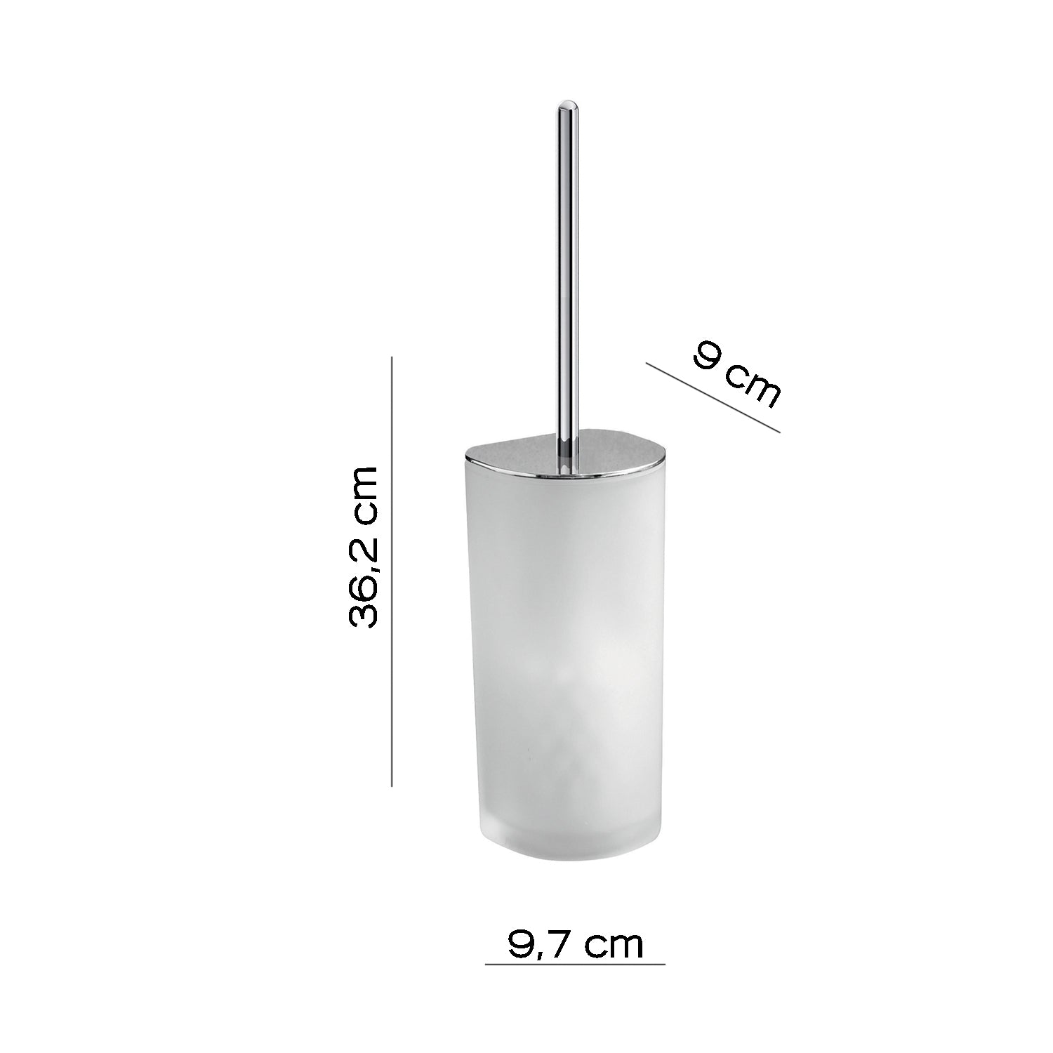 Scopino a parete con ciuffo in setole Kent di Gedy - Cromato by CeramicStore | Lo specialista del tuo bagno