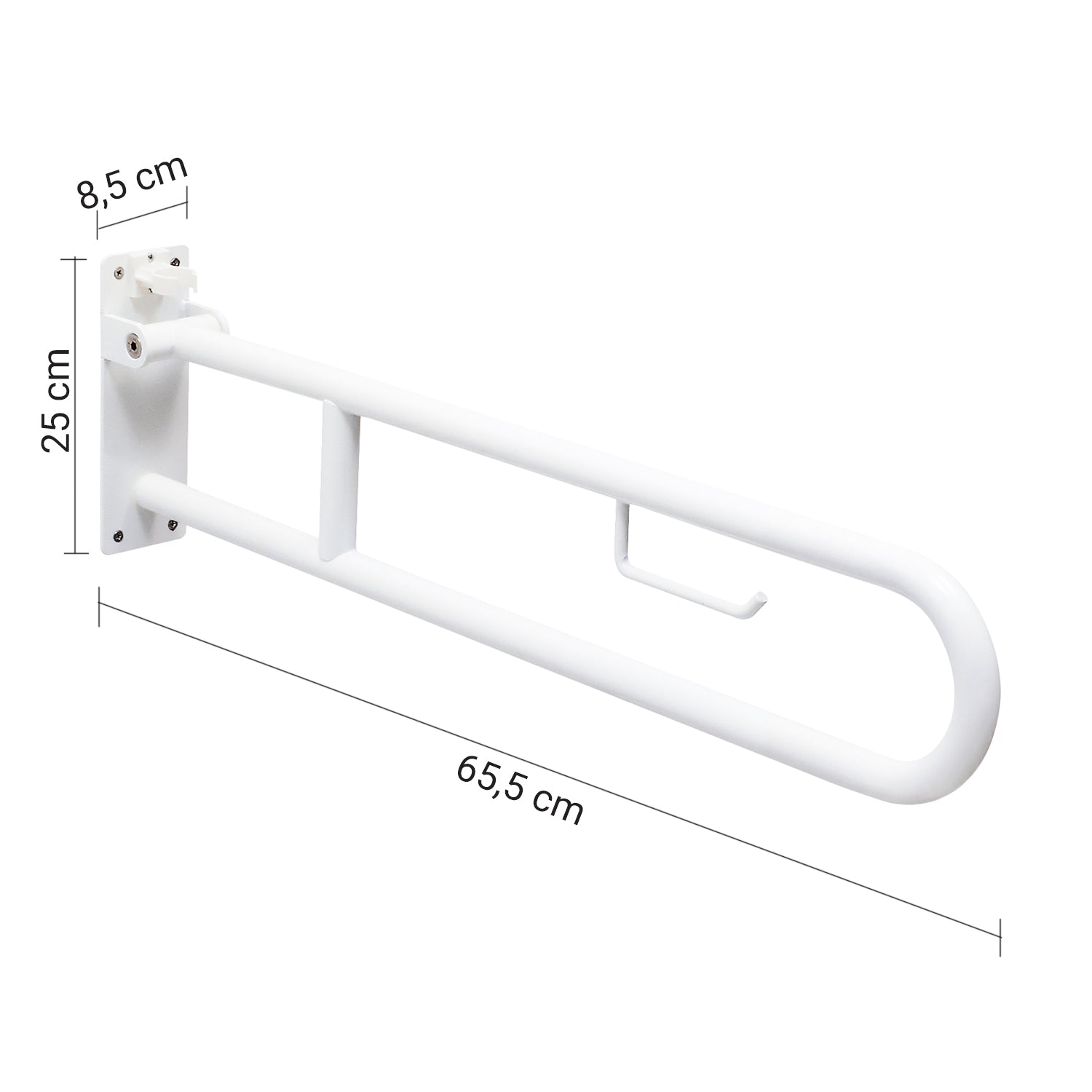 Appoggio ribaltabile con portarotolo modello Fortis di Gedy - Bianco