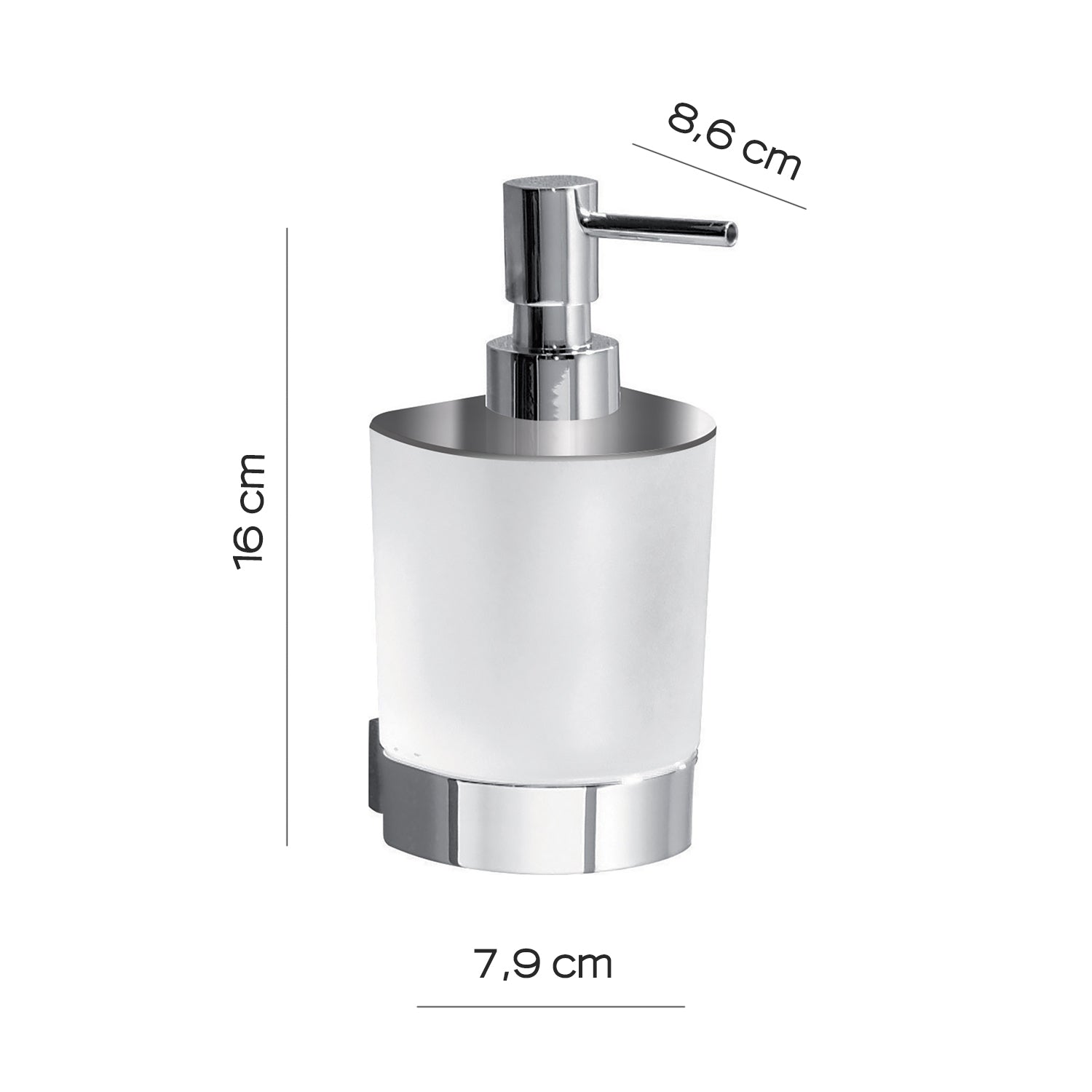 Dosasapone con erogatore in Cromall a parete Kent di Gedy - Cromato by CeramicStore | Lo specialista del tuo bagno