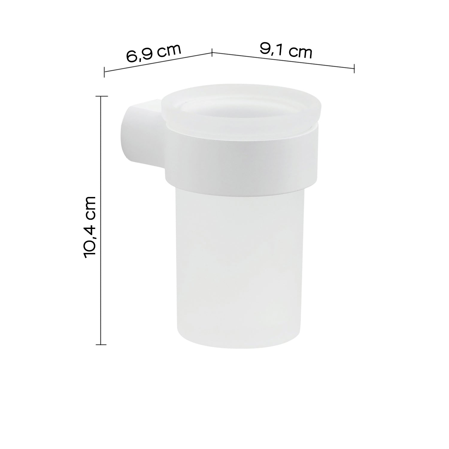 Portaspazzolini a muro in Ottone e Cromall Gedy serie Pirenei - Bianco Matt