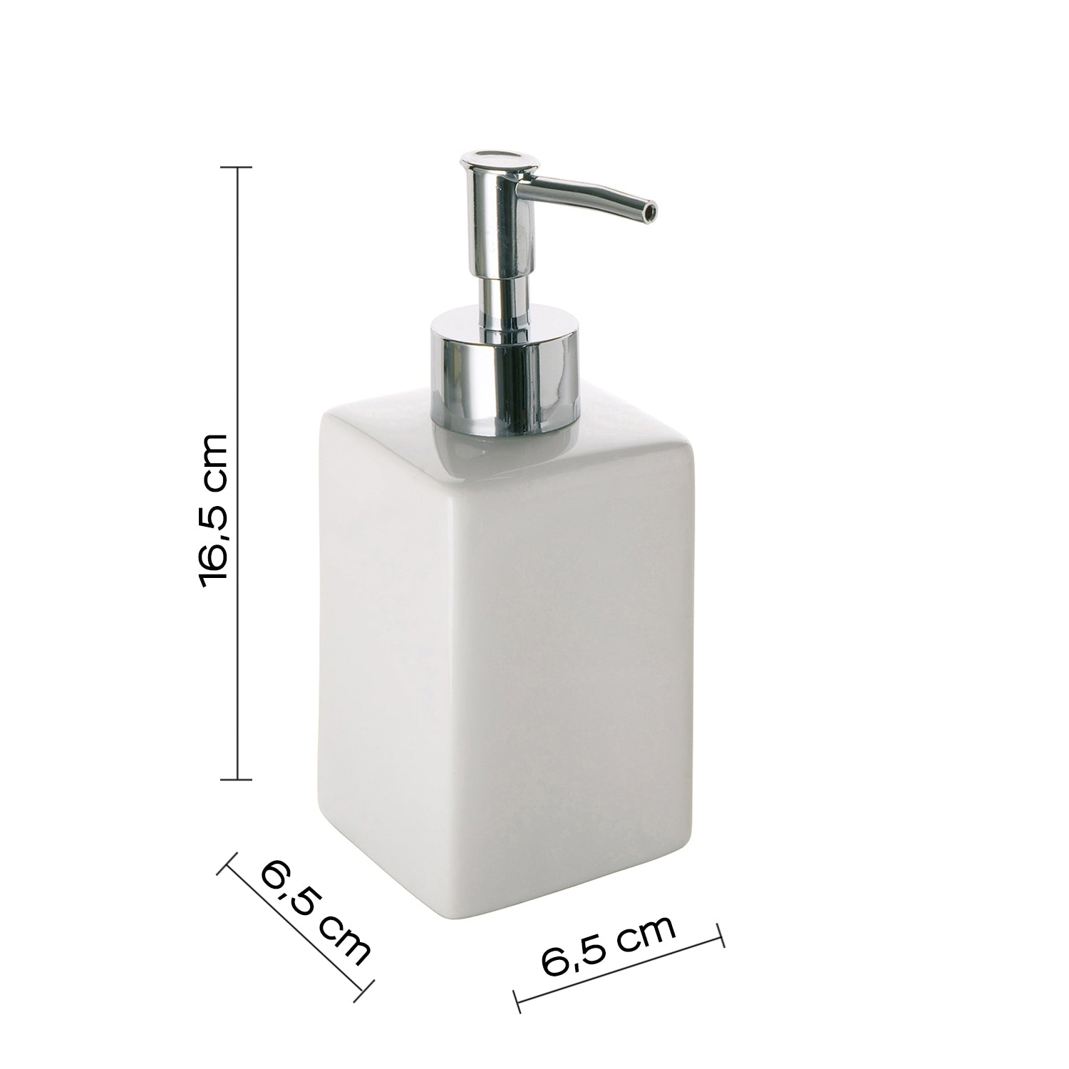 Dosasapone in ceramica con erogatore cromato Gedy serie Verbena - Bianco