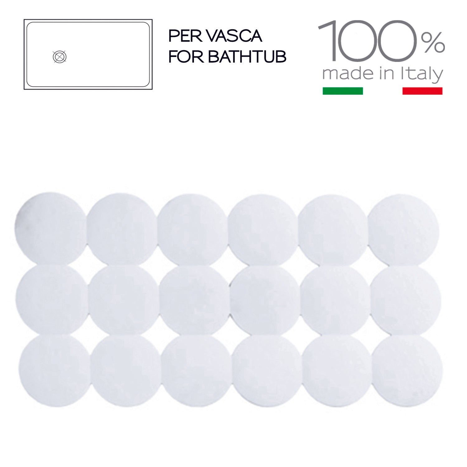 Tappeto antiscivolo vasca Giotto di Gedy 39x79 cm - Bianco by CeramicStore | Lo specialista del tuo bagno