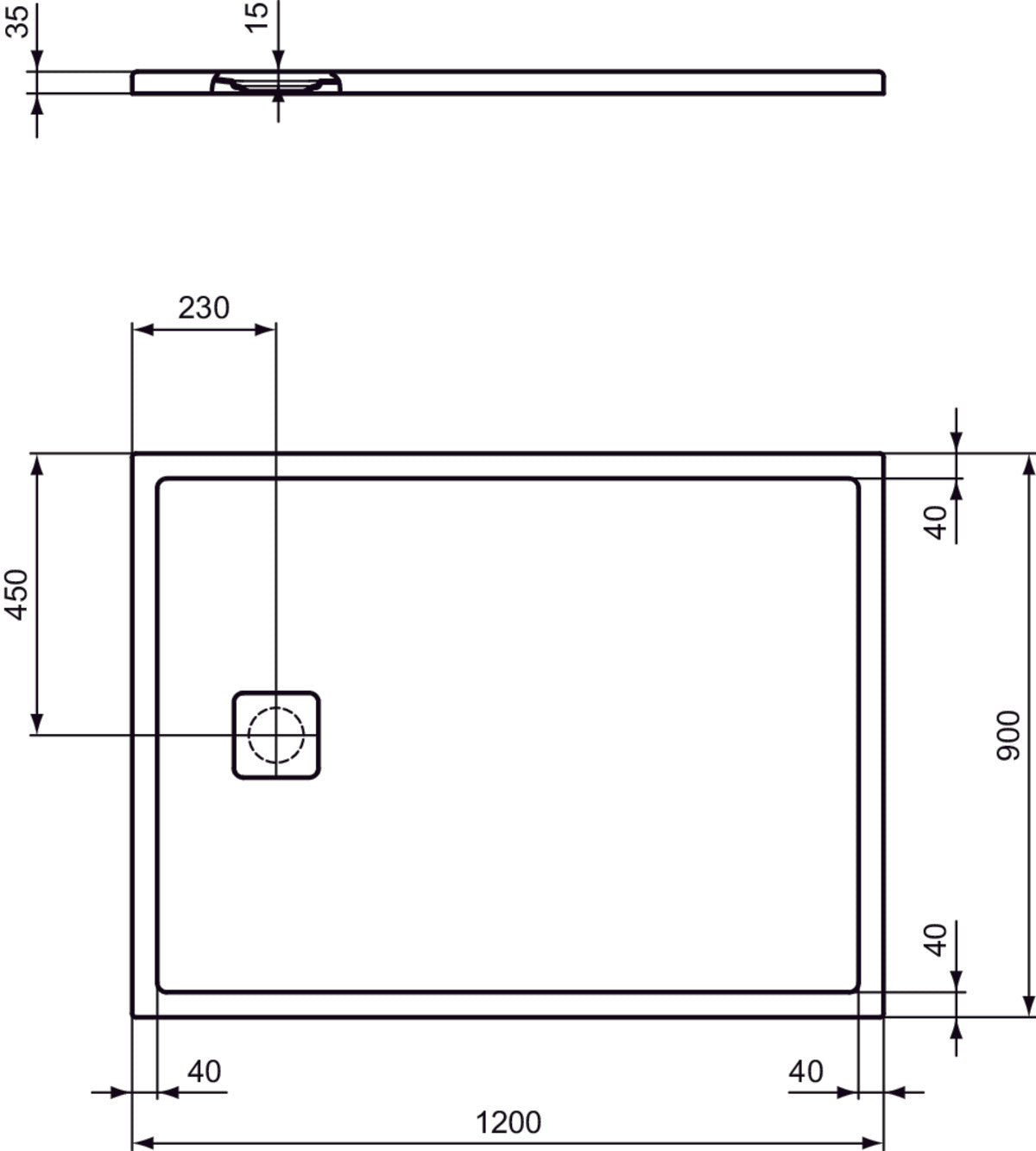 Piatto Doccia Ideal Standarad Ultra Flat Evo 90×120 cm Bianco Seta in StoneTech completo di copripiletta