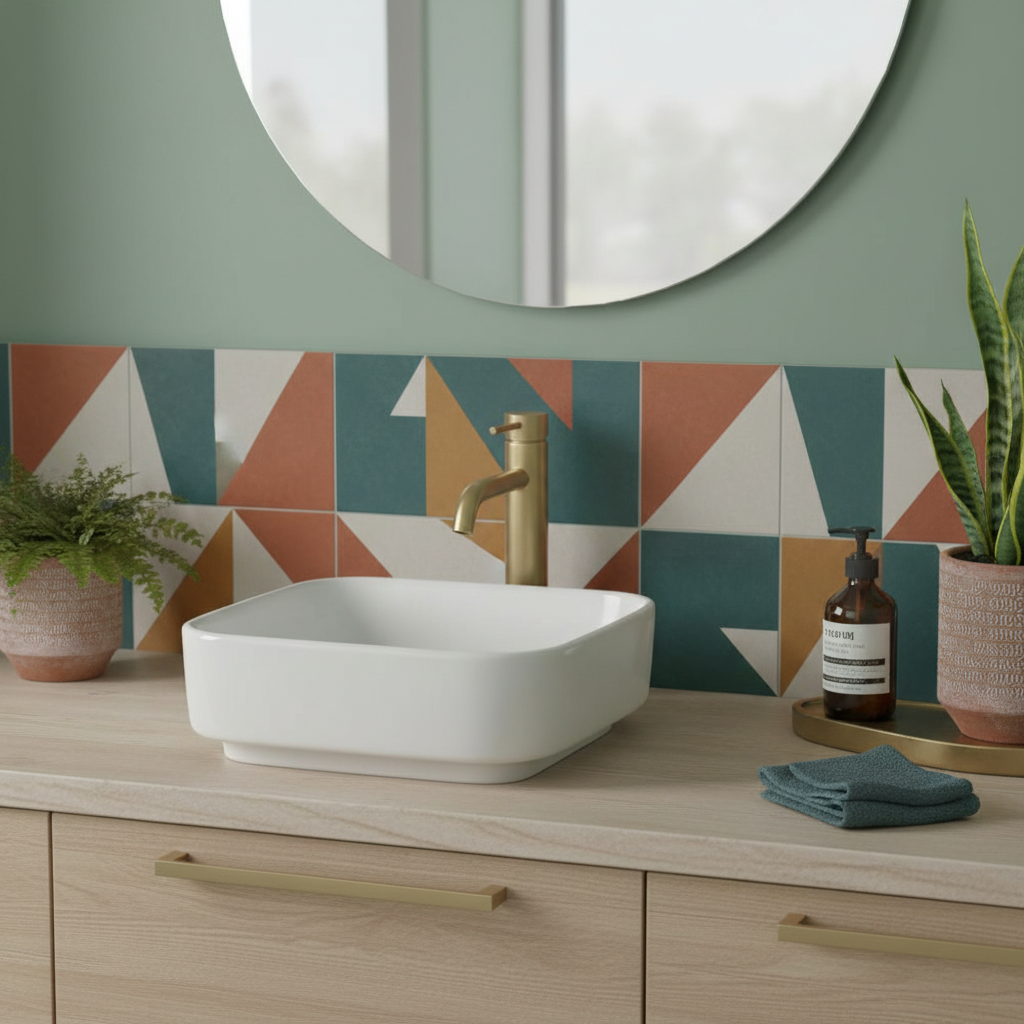 Lavabo da appoggio rettaangolare Ideal Standard i.life B 38x38 bianco Lucido