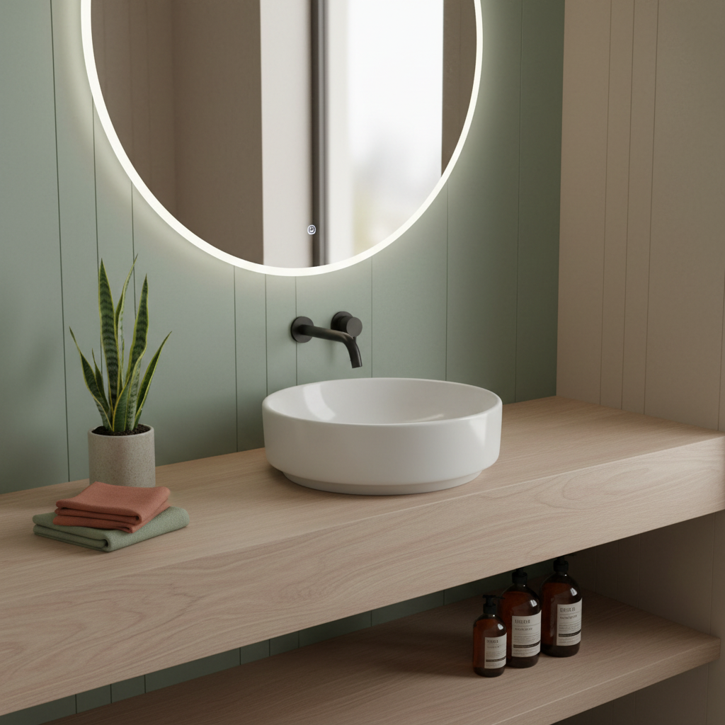 Lavabo da appoggio Tondo Ideal Standard i.life O diam. 40 cm bianco Lucido con Foro Rubinetto Art T573501