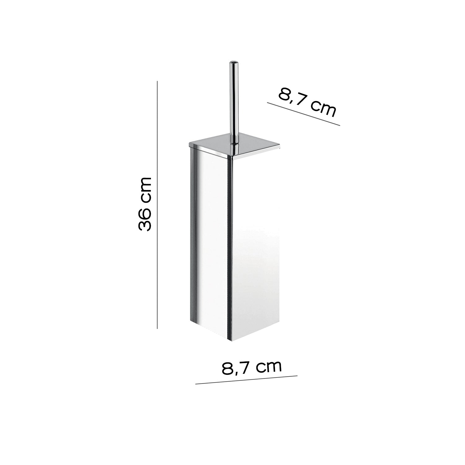 Scopino in Acciaio Inox con ciuffo in setole di Gedy serie Kansas - Cromato by CeramicStore | Lo specialista del tuo bagno