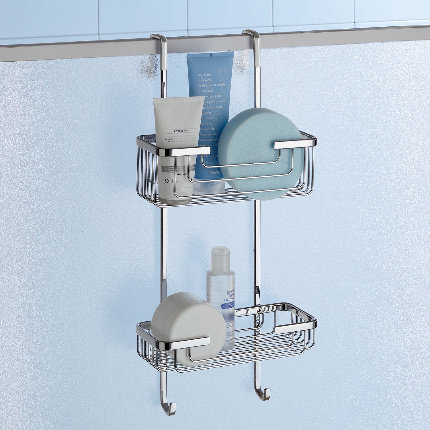 Portaoggetti doccia appendibile a 2 ripiani in Ottone modello Apollo di Gedy - Cromato by CeramicStore | Lo specialista del tuo bagno