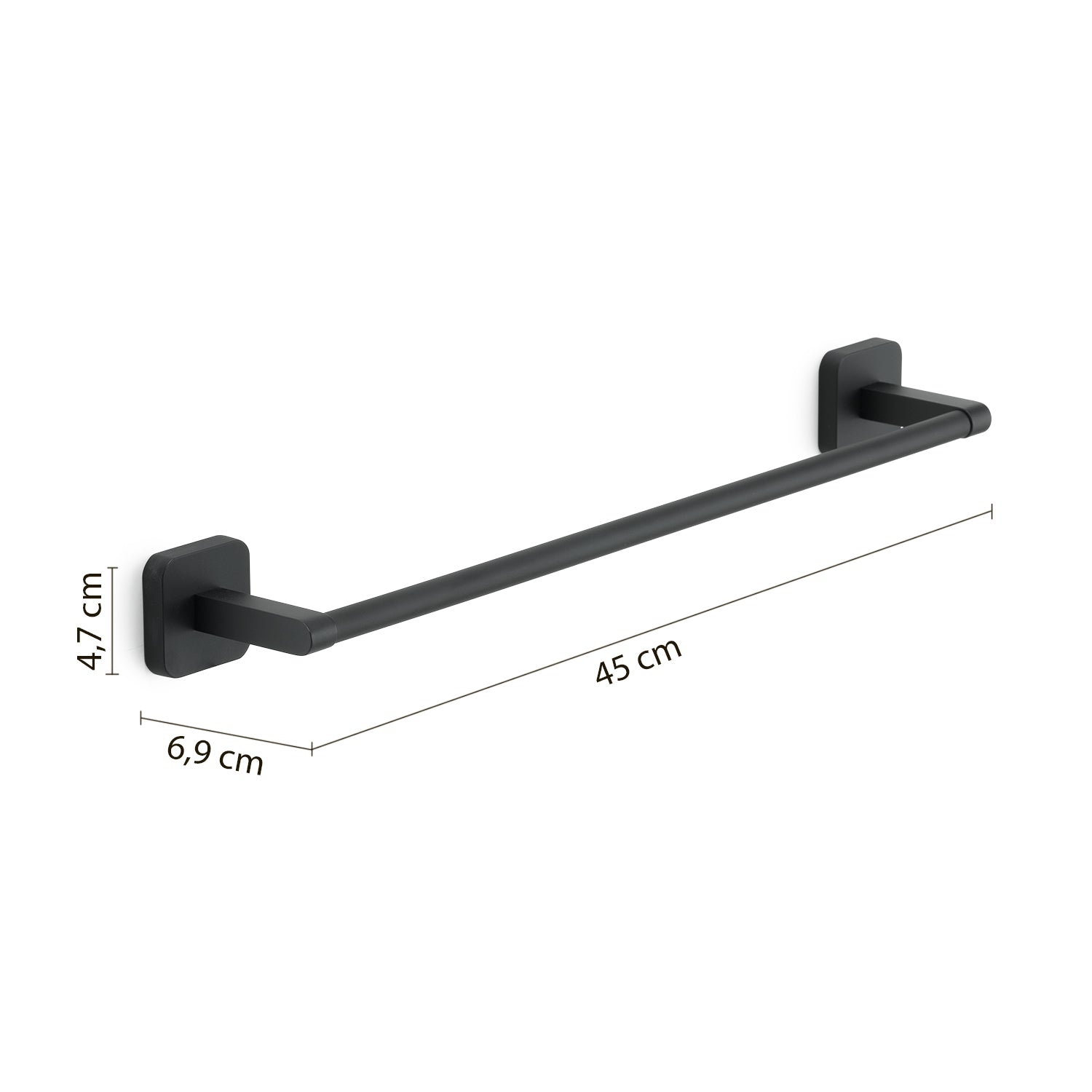Portasalviette 45 cm Gedy modello Tonga 45x6.9xH4.7 cm - Nero Matt by CeramicStore | Lo specialista del tuo bagno