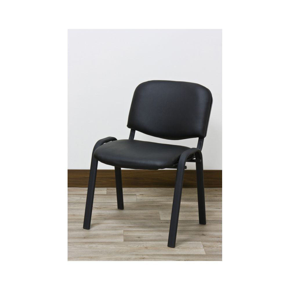 Sedia da ufficio modello Work in PVC con seduta e schienale imbottiti - Nero by CeramicStore | Lo specialista del tuo bagno