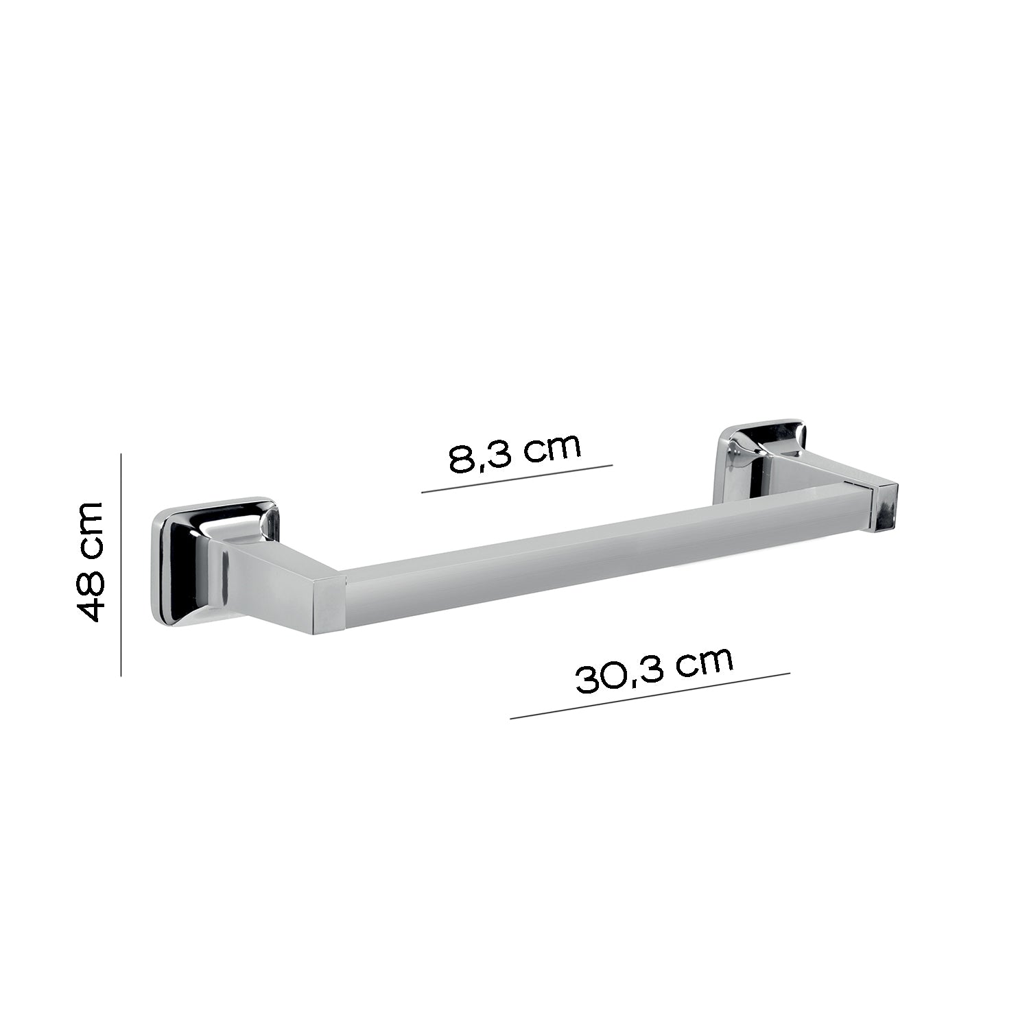 Porta asciugamani 30 cm in alluminio anodizzato di Gedy serie K2 - Cromato by CeramicStore | Lo specialista del tuo bagno
