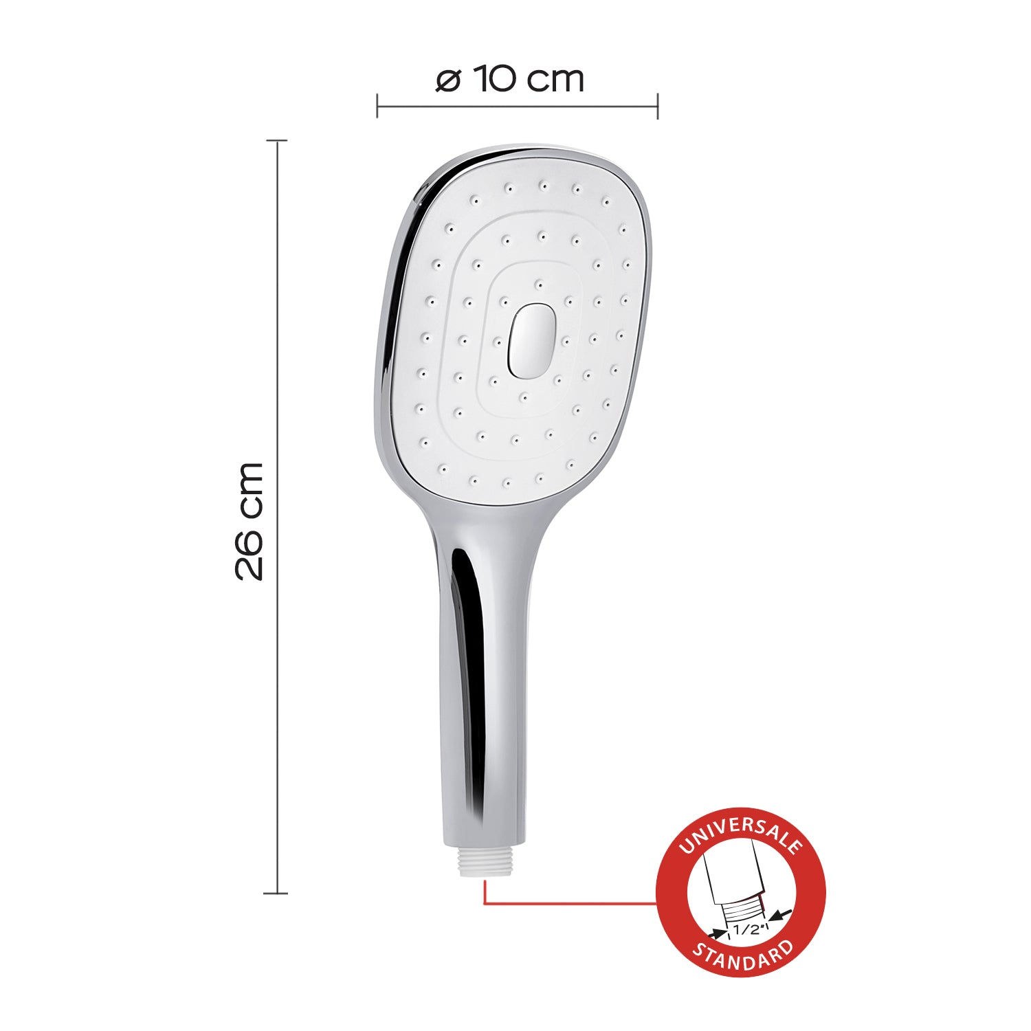 Doccetta 1 getto con pulizia anticalcare a pulsante modello Tendence 08 di Gedy - Cromato/Bianco by CeramicStore | Lo specialista del tuo bagno