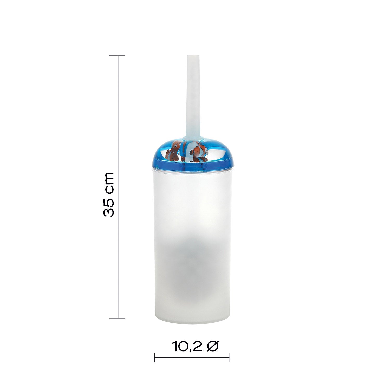 Scopino da appoggio con ciuffo in setole Gedy serie Pyxis - Bianco/Blu by CeramicStore | Lo specialista del tuo bagno