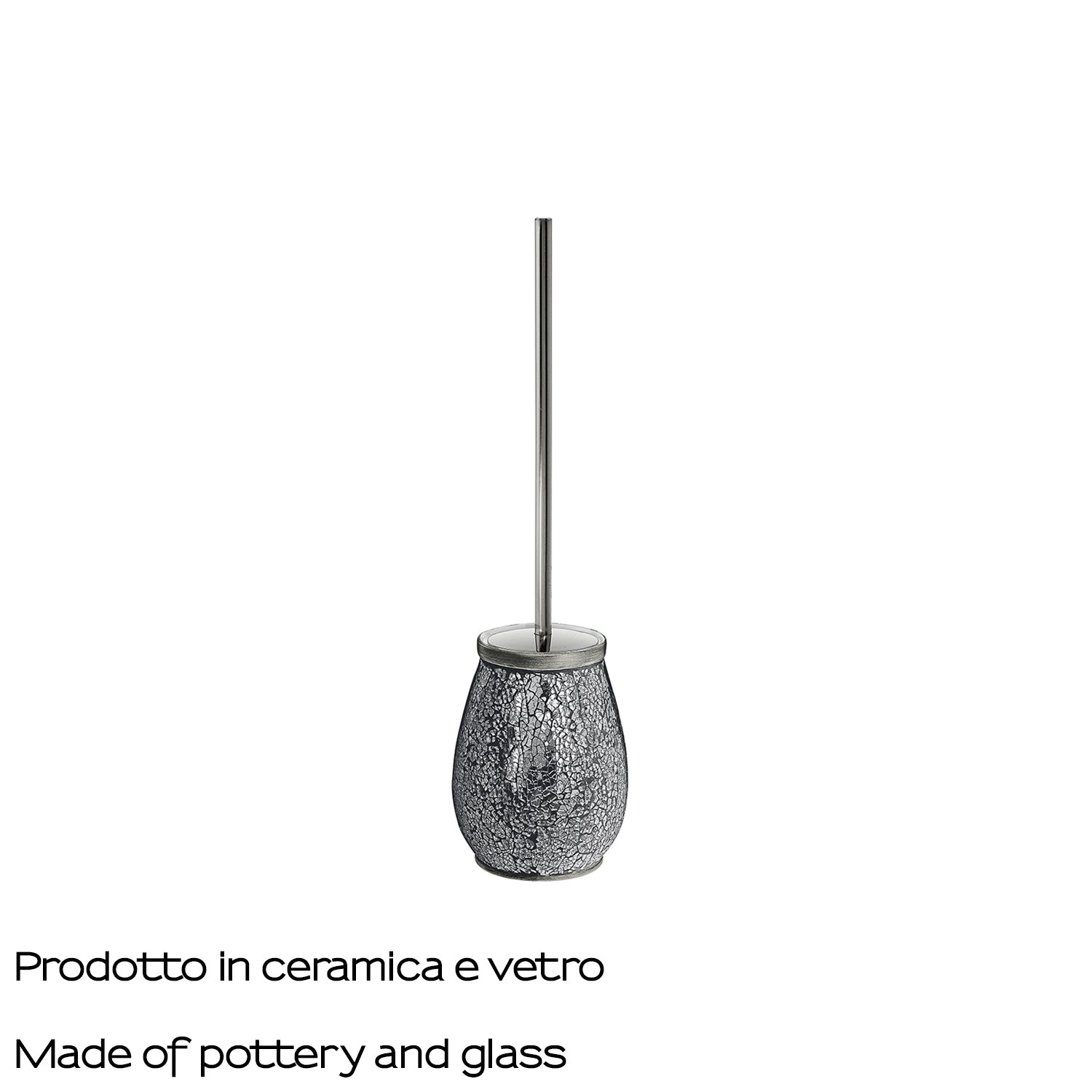 Scopino con ciuffo in setole Gedy serie Myosotis - Argento by CeramicStore | Lo specialista del tuo bagno