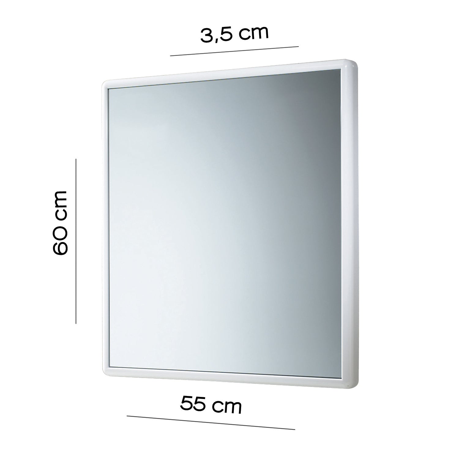 Specchio 55x60 cm modello Junior di Gedy con cornice in resine termoplastiche - Bianco by CeramicStore | Lo specialista del tuo bagno