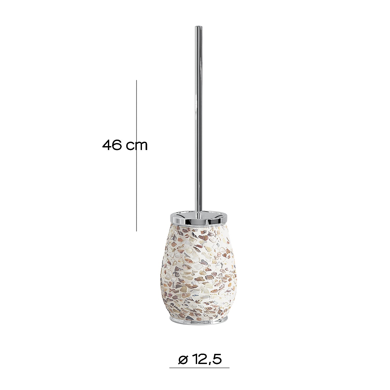 Scopino in ceramica e madreperla con ciuffo in setole Gedy serie Marina - Crema by CeramicStore | Lo specialista del tuo bagno
