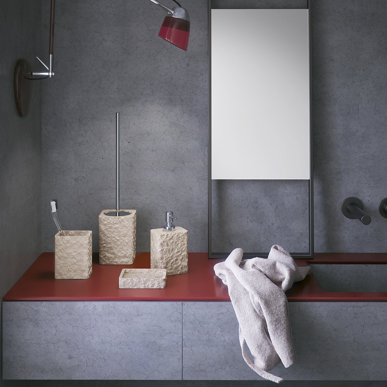 Portaspazzolini da appoggio Gedy serie Aries - Beige