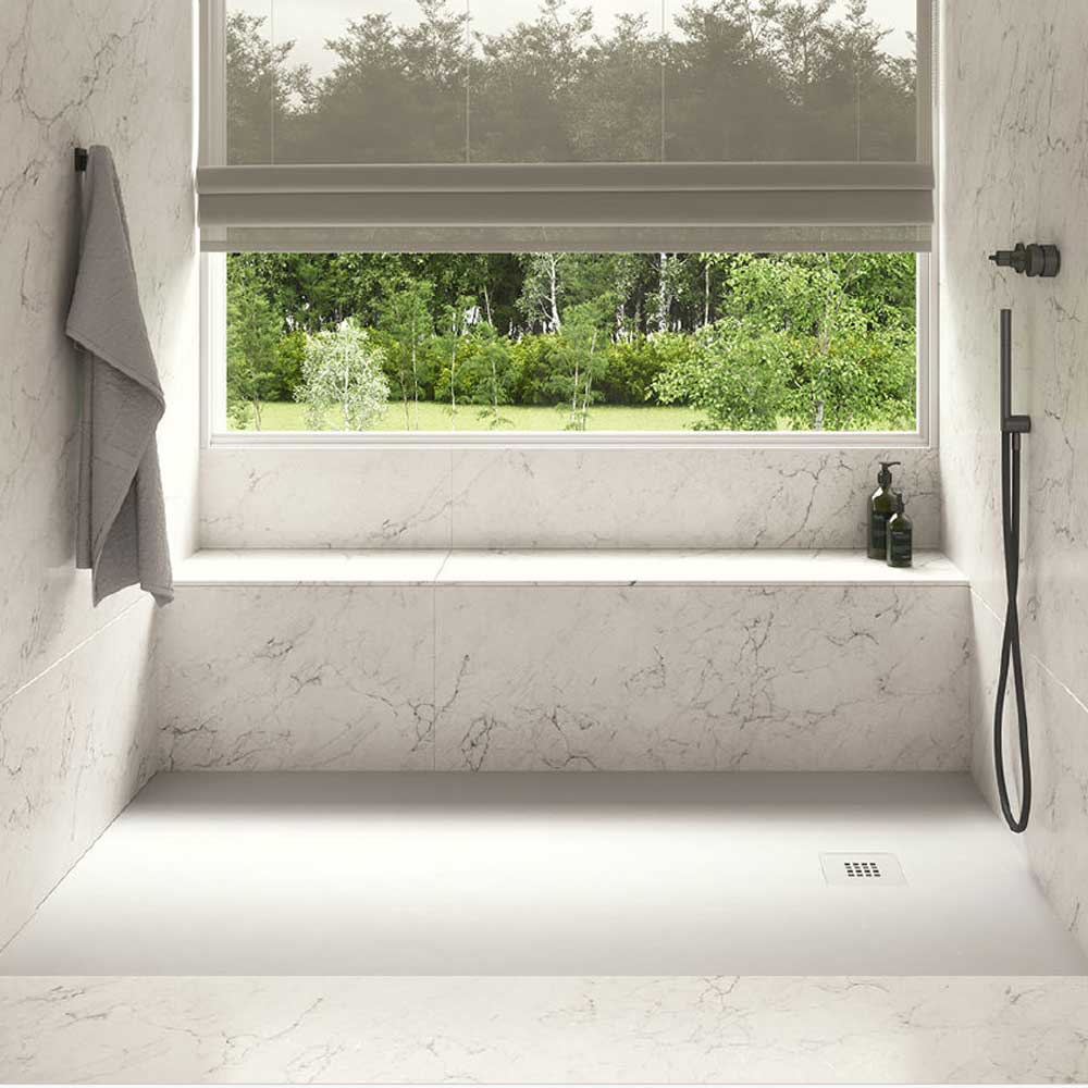 Piatto doccia qualità Premium Elite Evo 80x200 in mineralmarmo colore bianco superficie Antibatterica