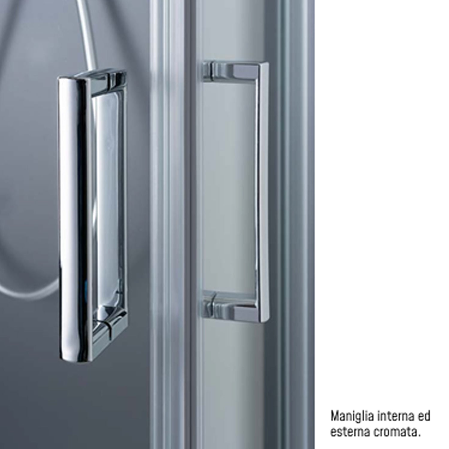 Semicircular shower enclosure Loop 90x90 in aluminum and transparent anti-limescale crystal Smart Clean