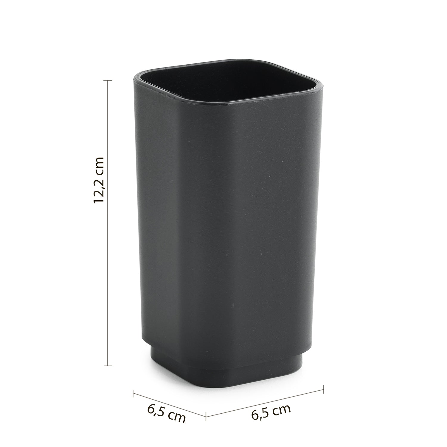 Portaspazzolini in materiale plastico riciclato Gedy serie Seventy Ekoplà - Nero Matt