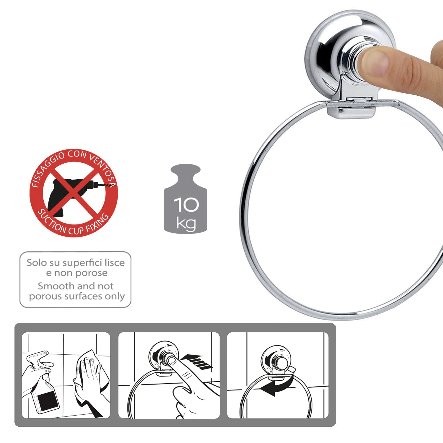 Porta asciugamani ad anello di Gedy serie Hot - Cromato by CeramicStore | Lo specialista del tuo bagno