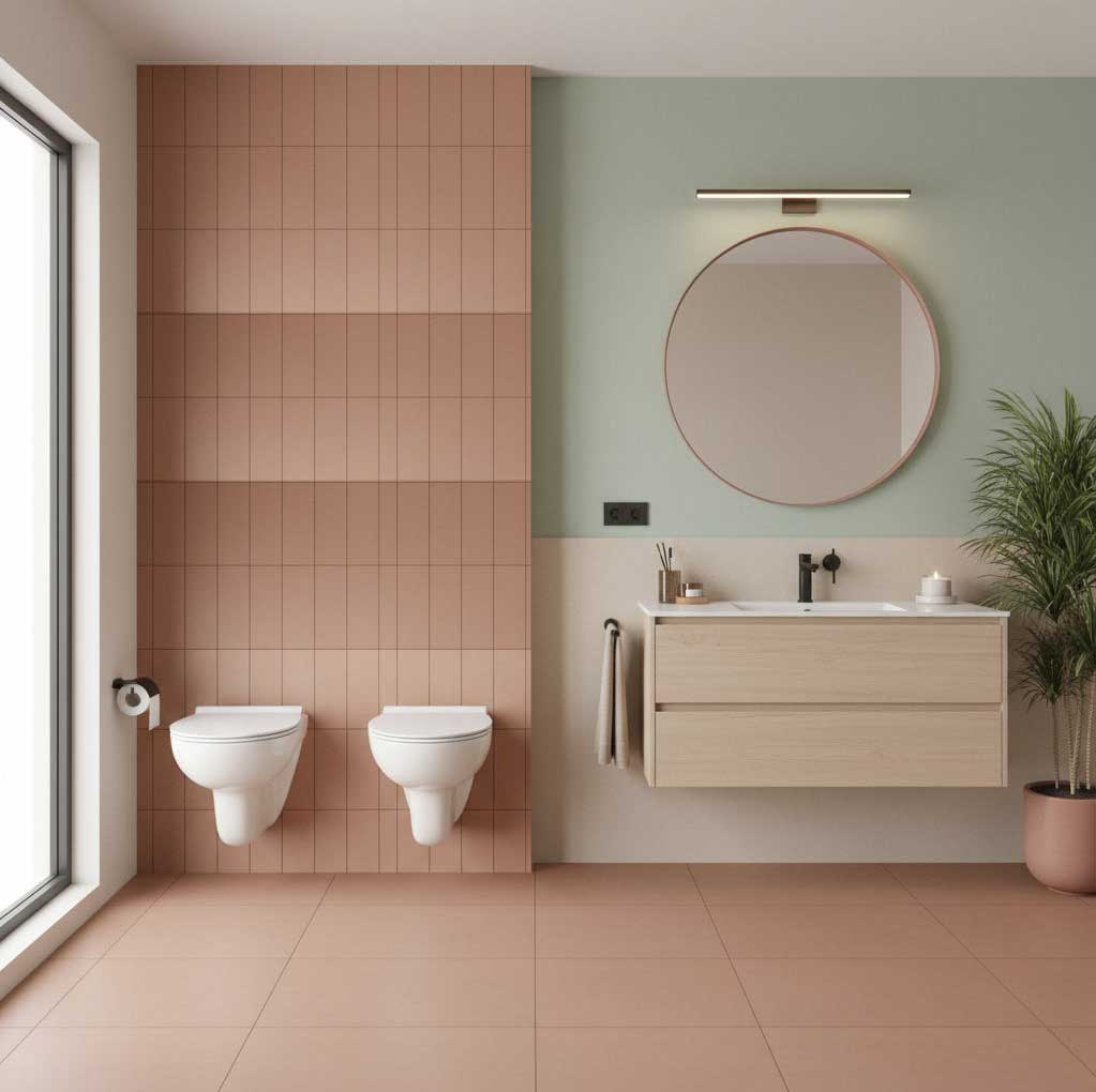 Sanitaires suspendus Azzurra Fast complets avec WC, bidet et siège à fermeture douce slim