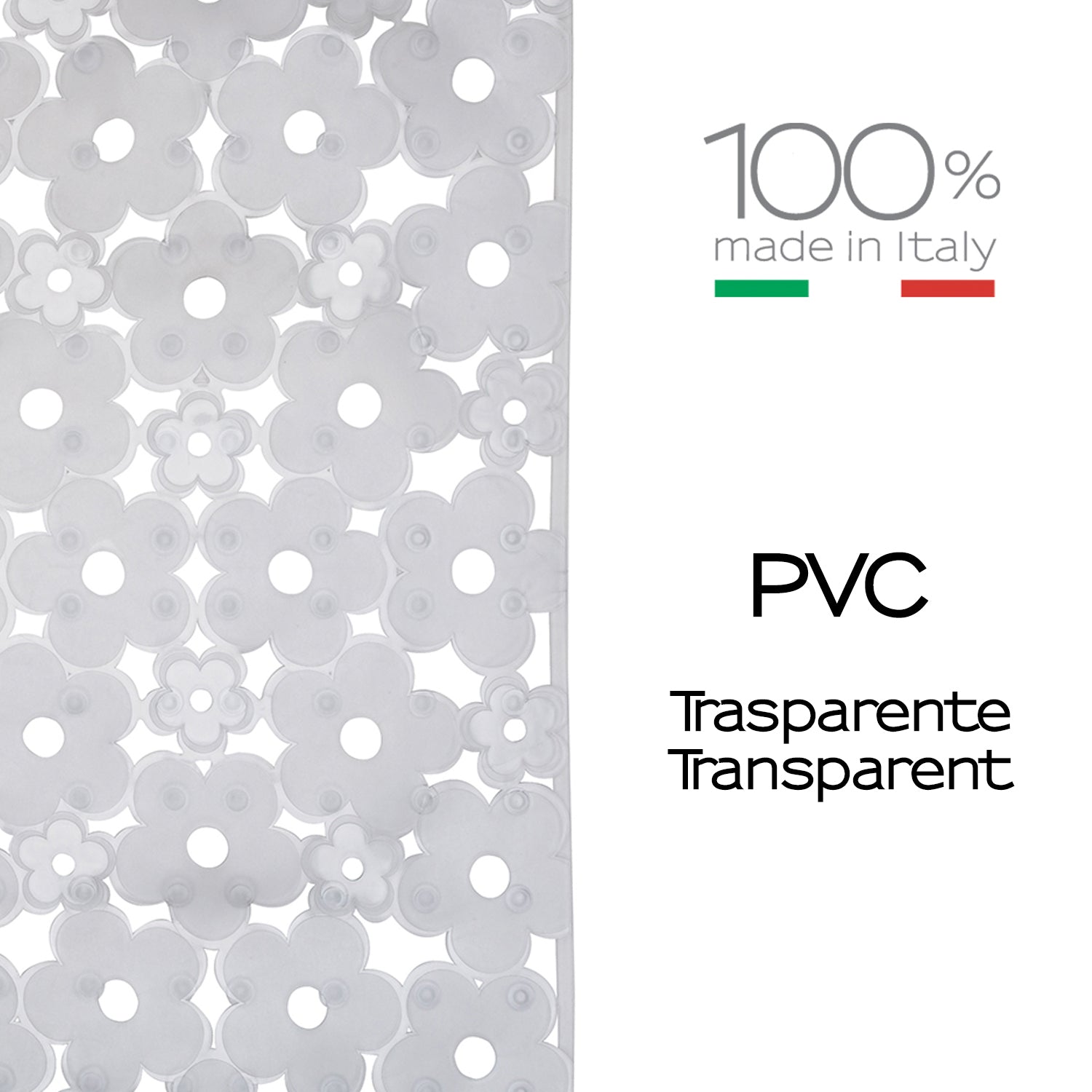 Tappeto antiscivolo doccia 53x53 in PVC modello Margherita di Gedy - Trasparente by CeramicStore | Lo specialista del tuo bagno